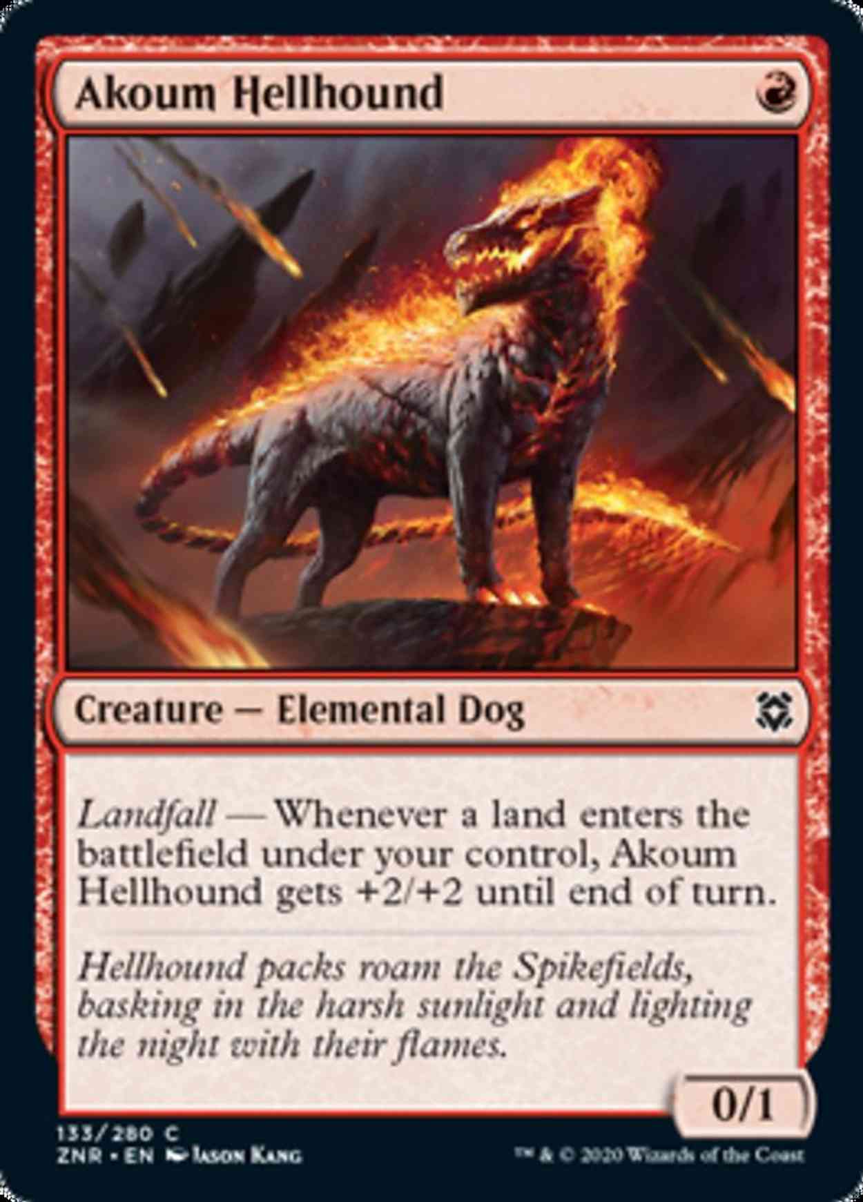 Akoum Hellhound magic card front