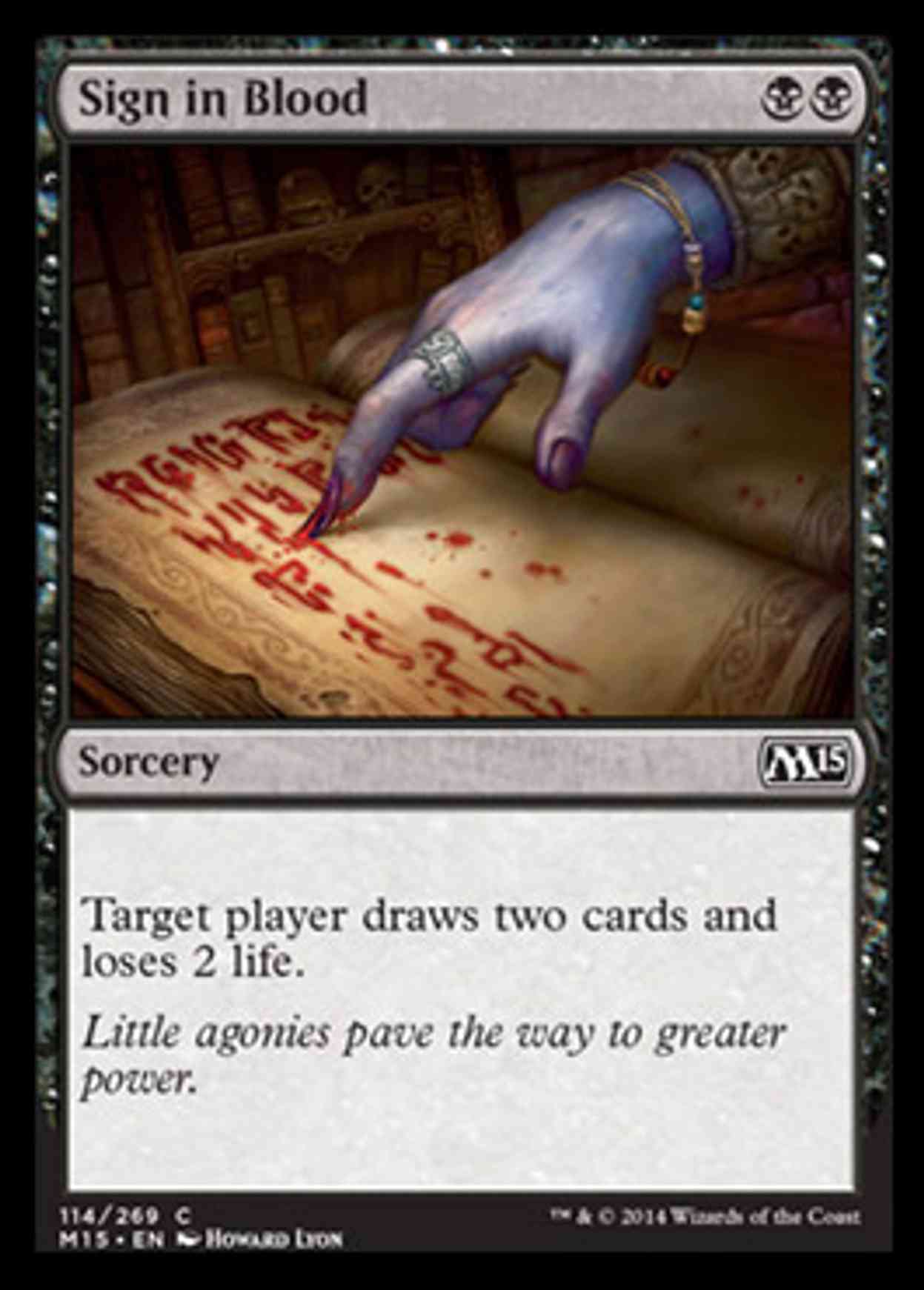 Sign in Blood magic card front