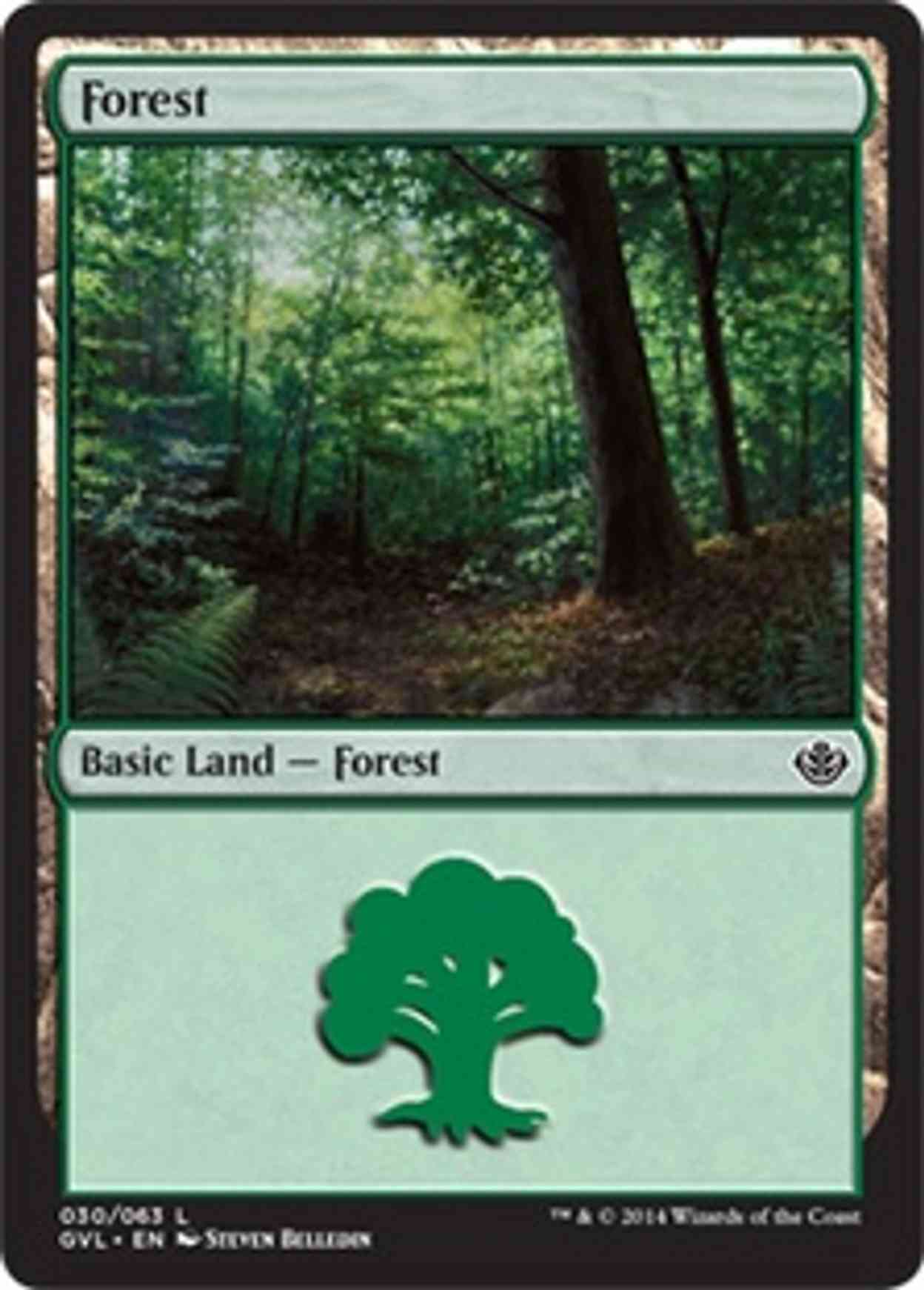 Forest (30) (Garruk vs Liliana) magic card front