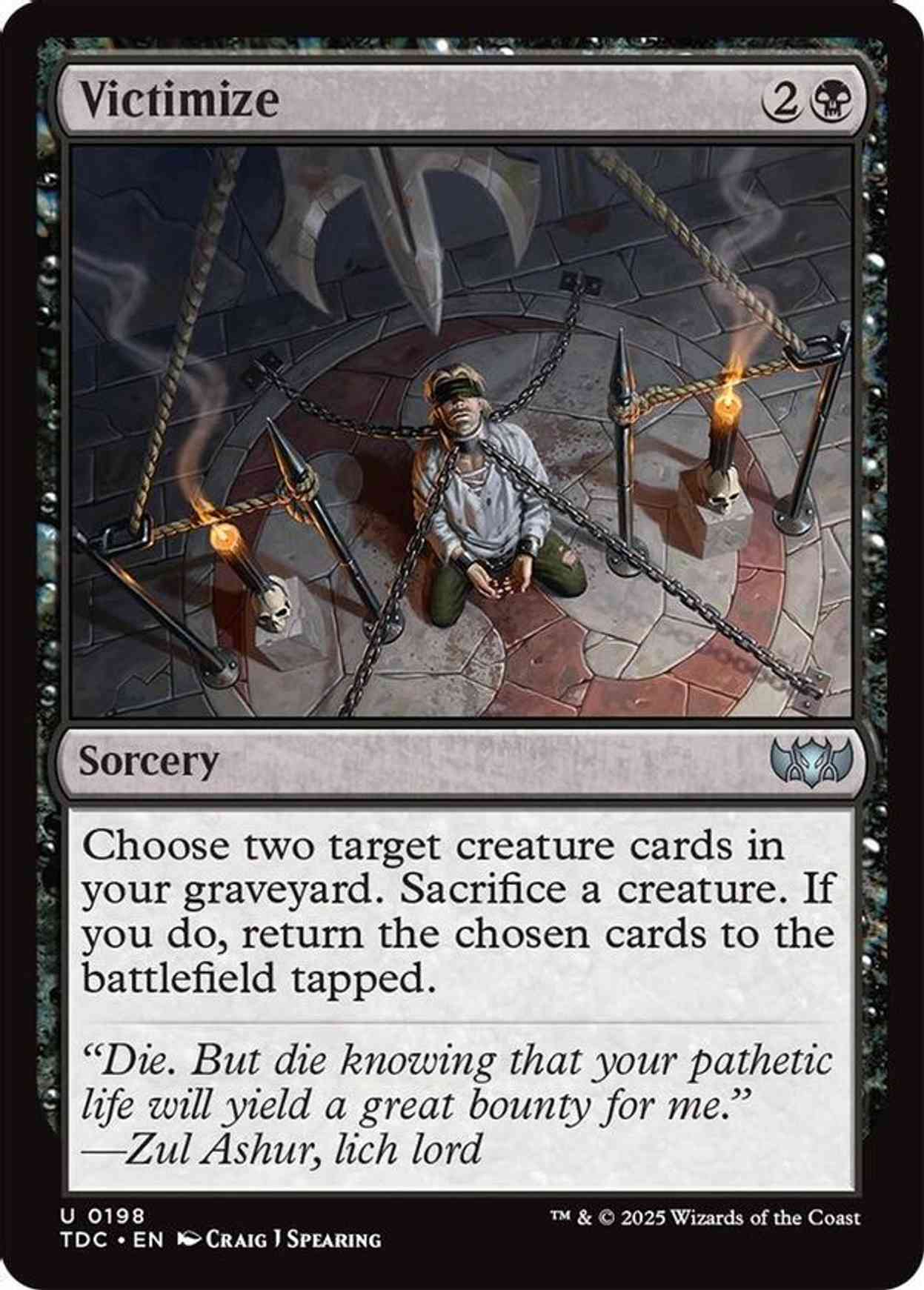 Victimize magic card front