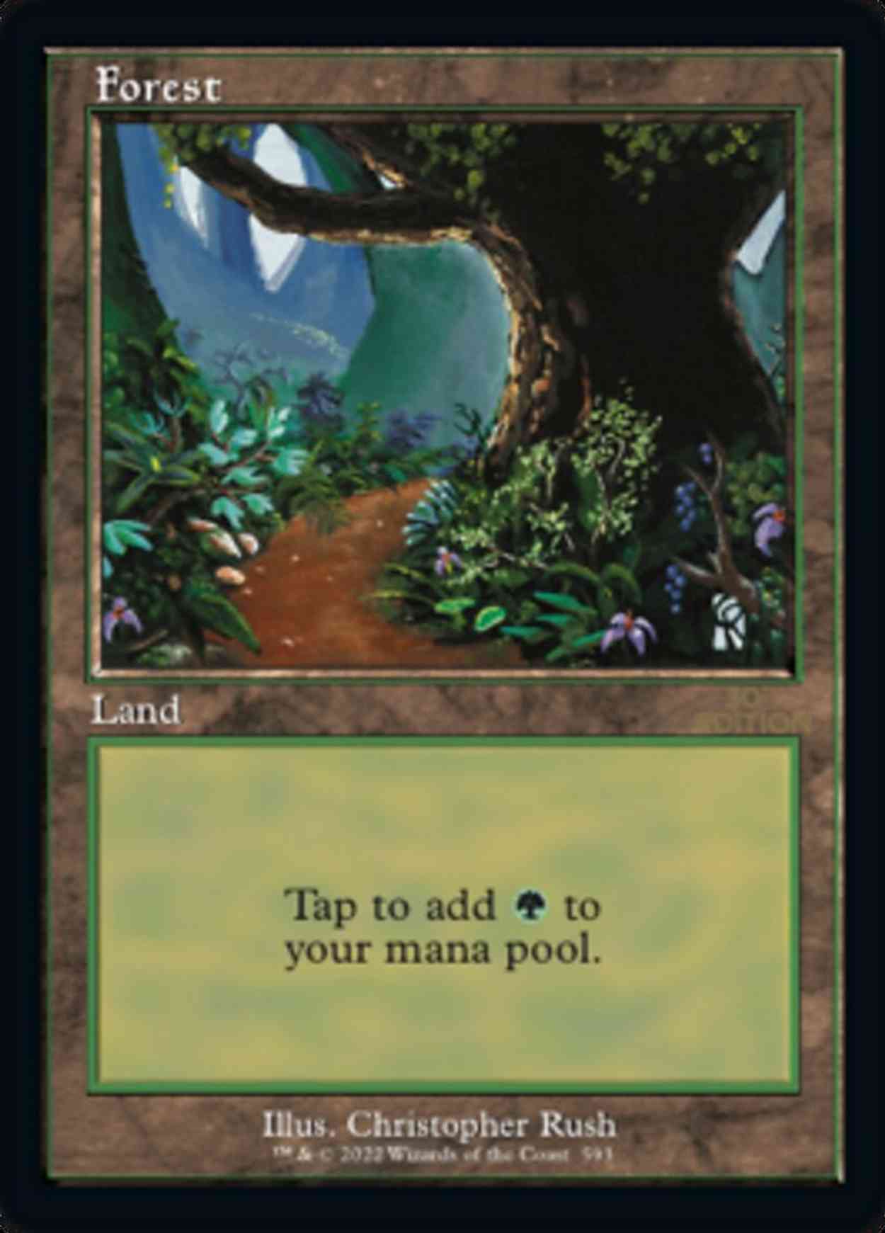 Forest (593) (Retro Frame) magic card front