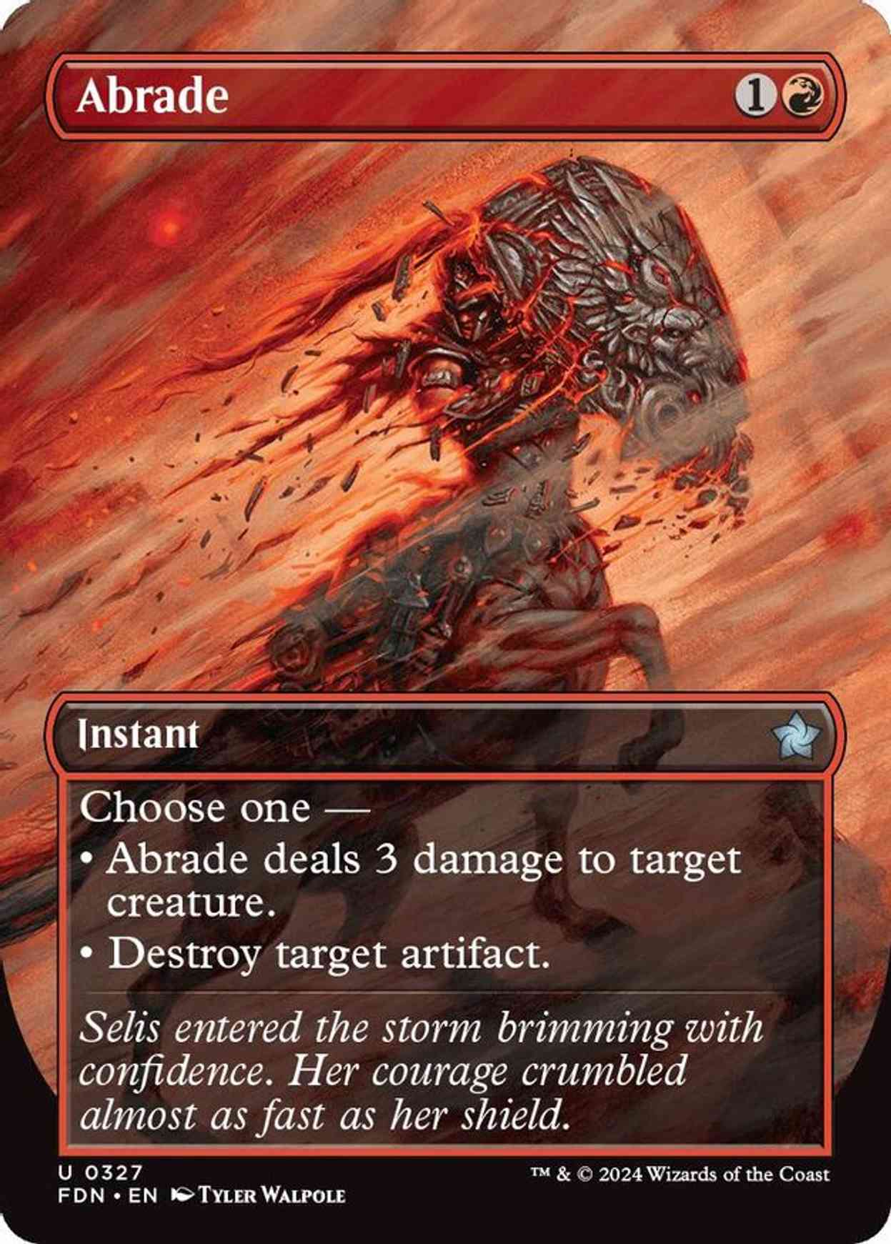 Abrade (Borderless) magic card front