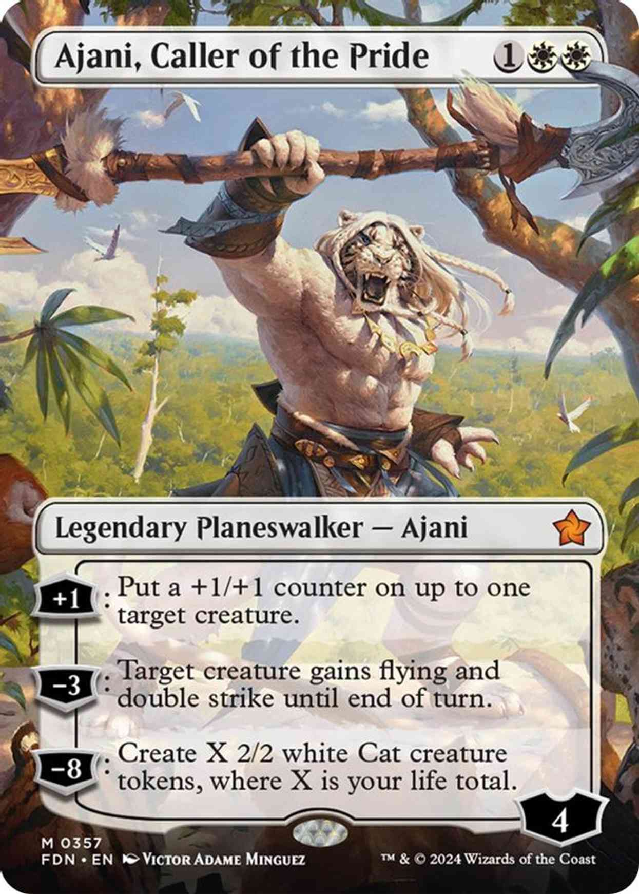 Ajani, Caller of the Pride (Borderless) magic card front