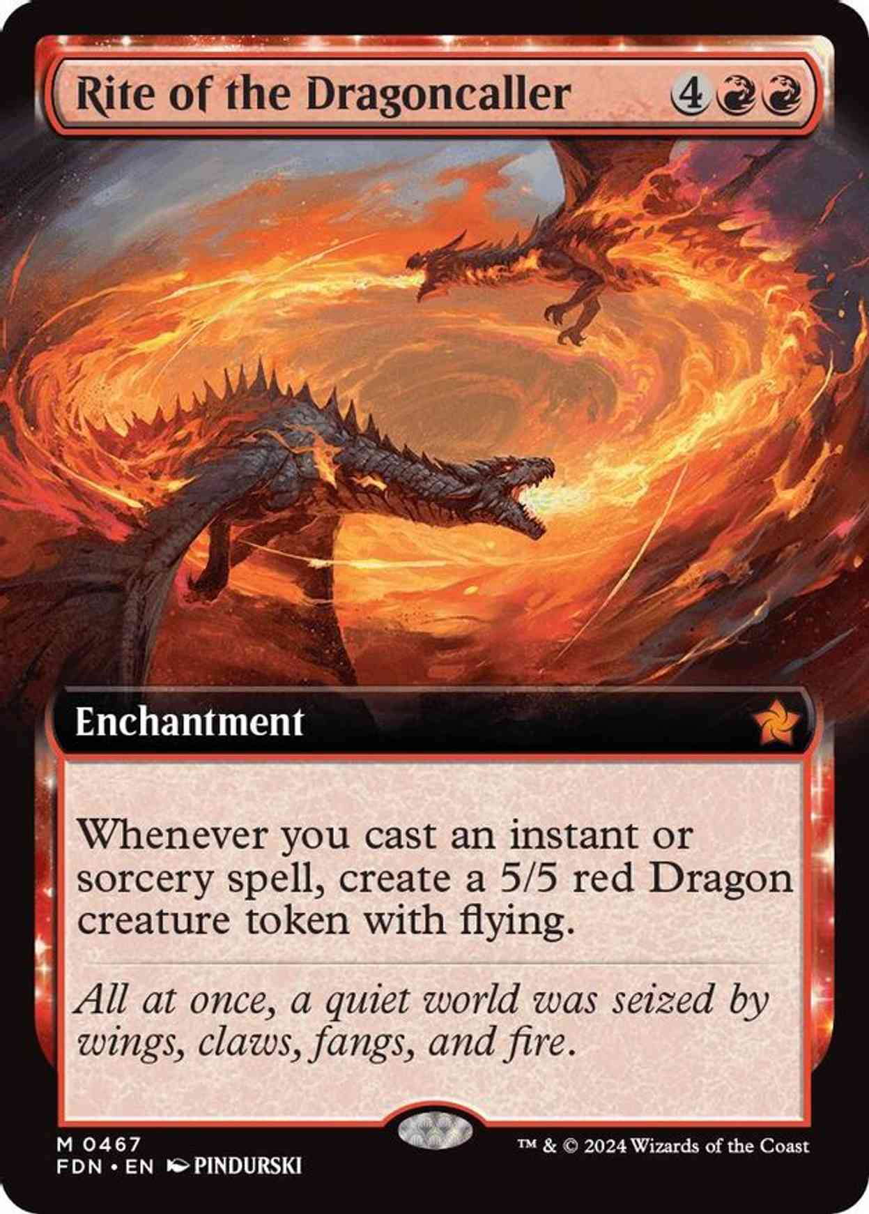 Rite of the Dragoncaller (Extended Art) magic card front