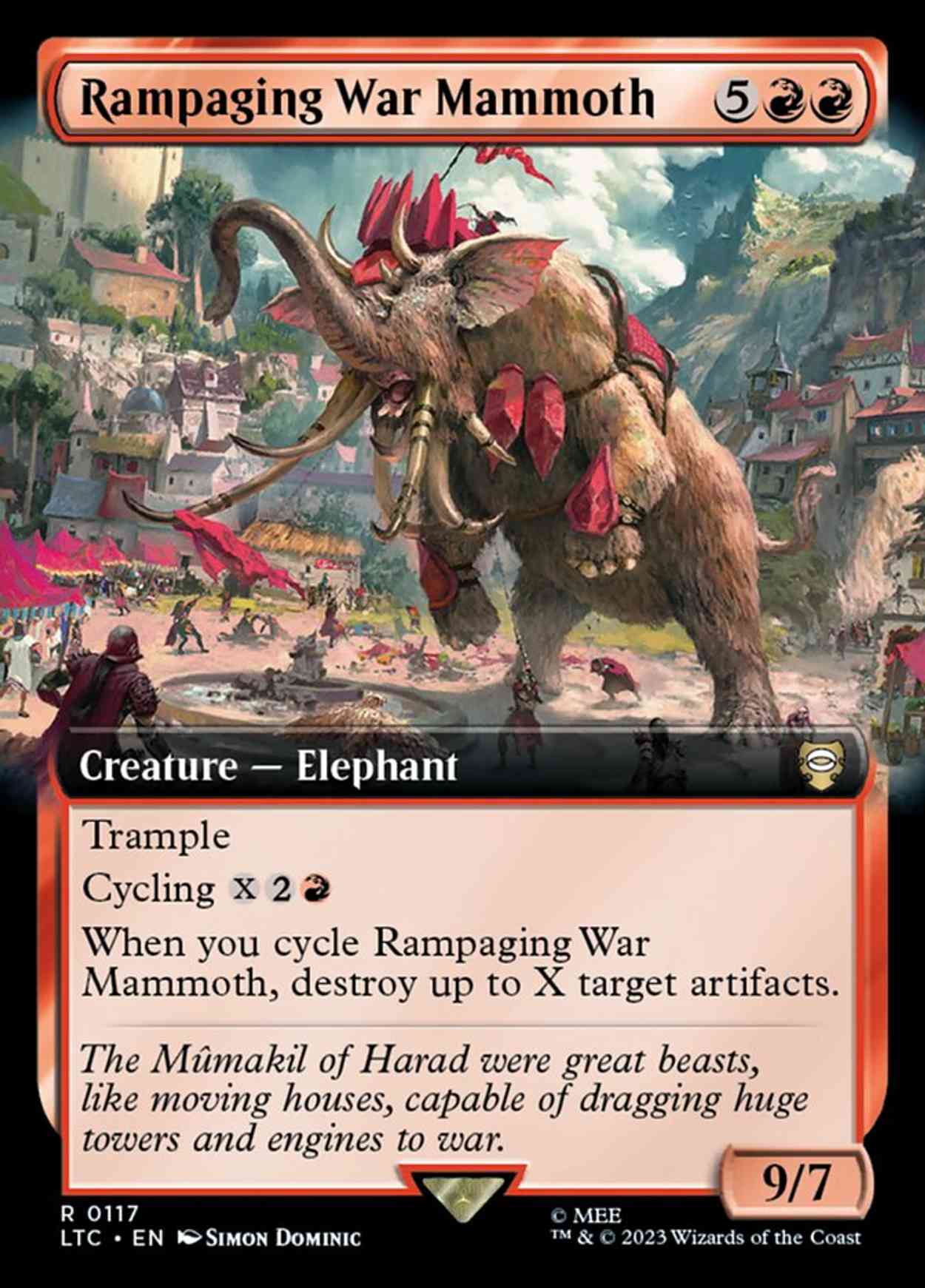 Rampaging War Mammoth (Extended Art) magic card front