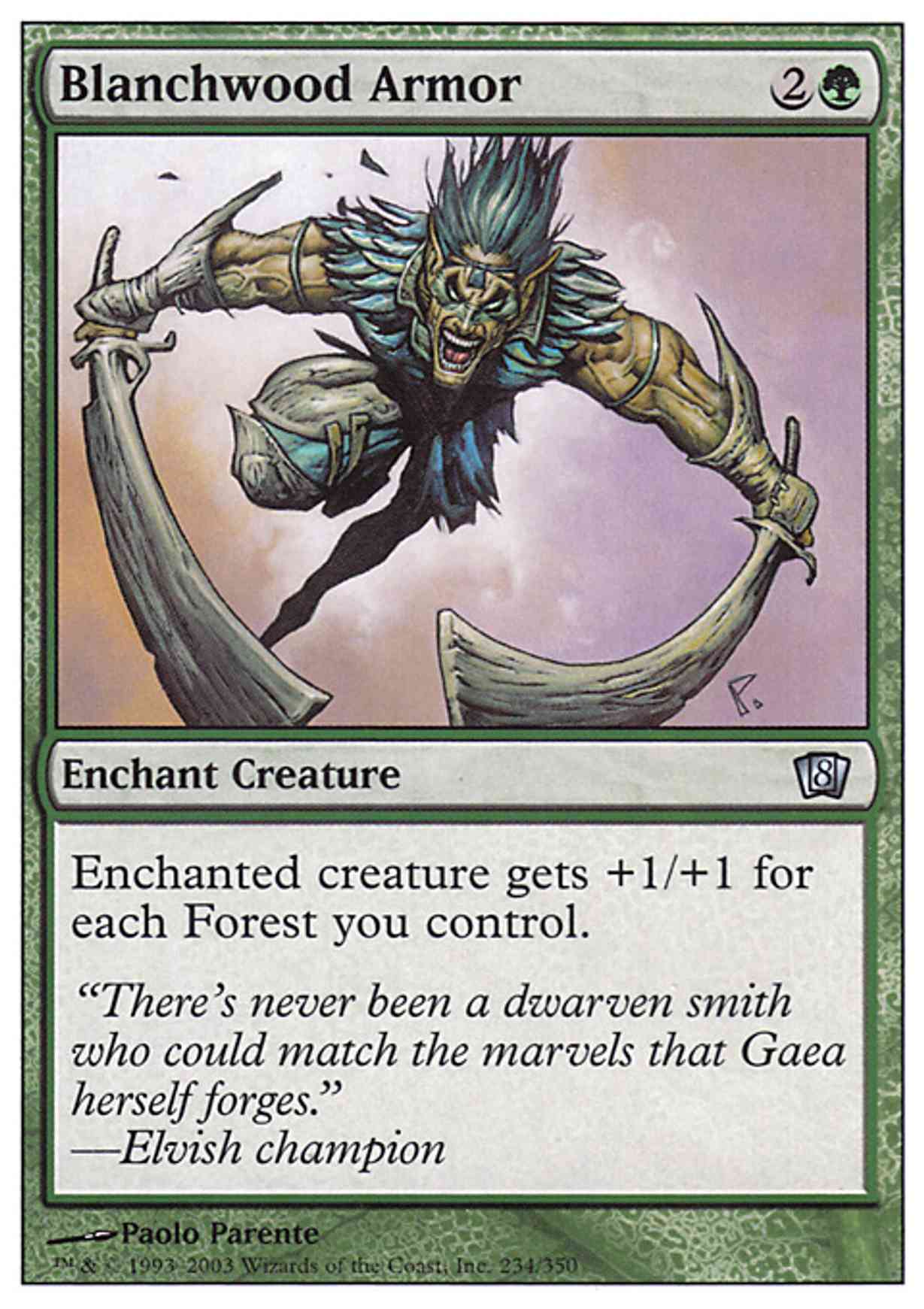 Blanchwood Armor magic card front