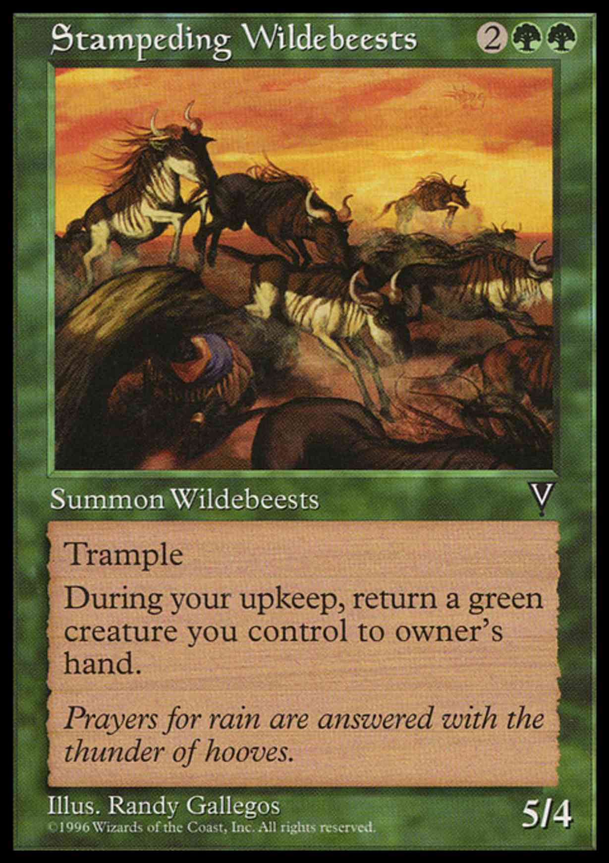 Stampeding Wildebeests magic card front