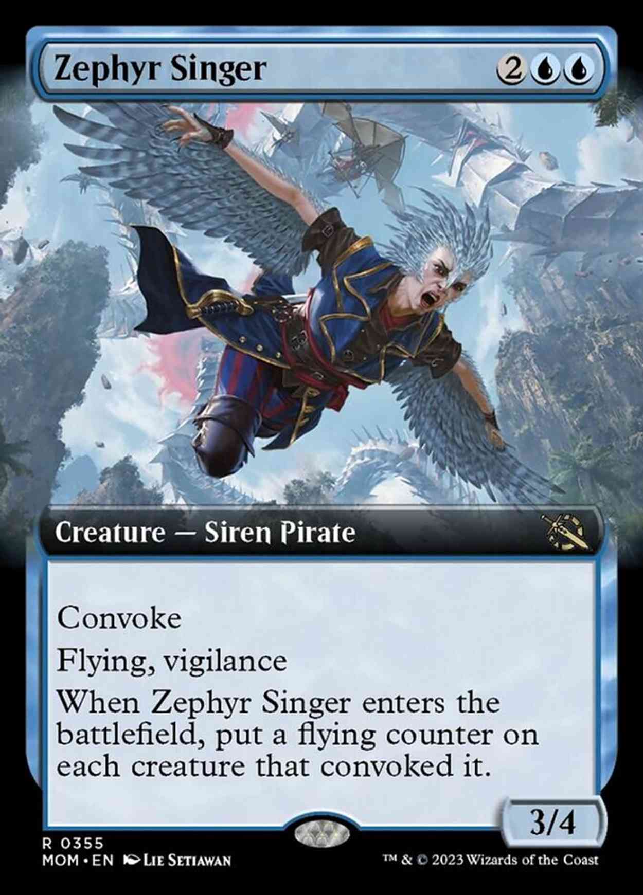 Zephyr Singer (Extended Art) magic card front
