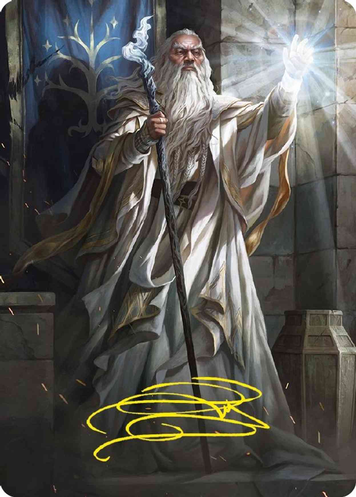 Gandalf the White Art Card (Gold-Stamped Signature) magic card front