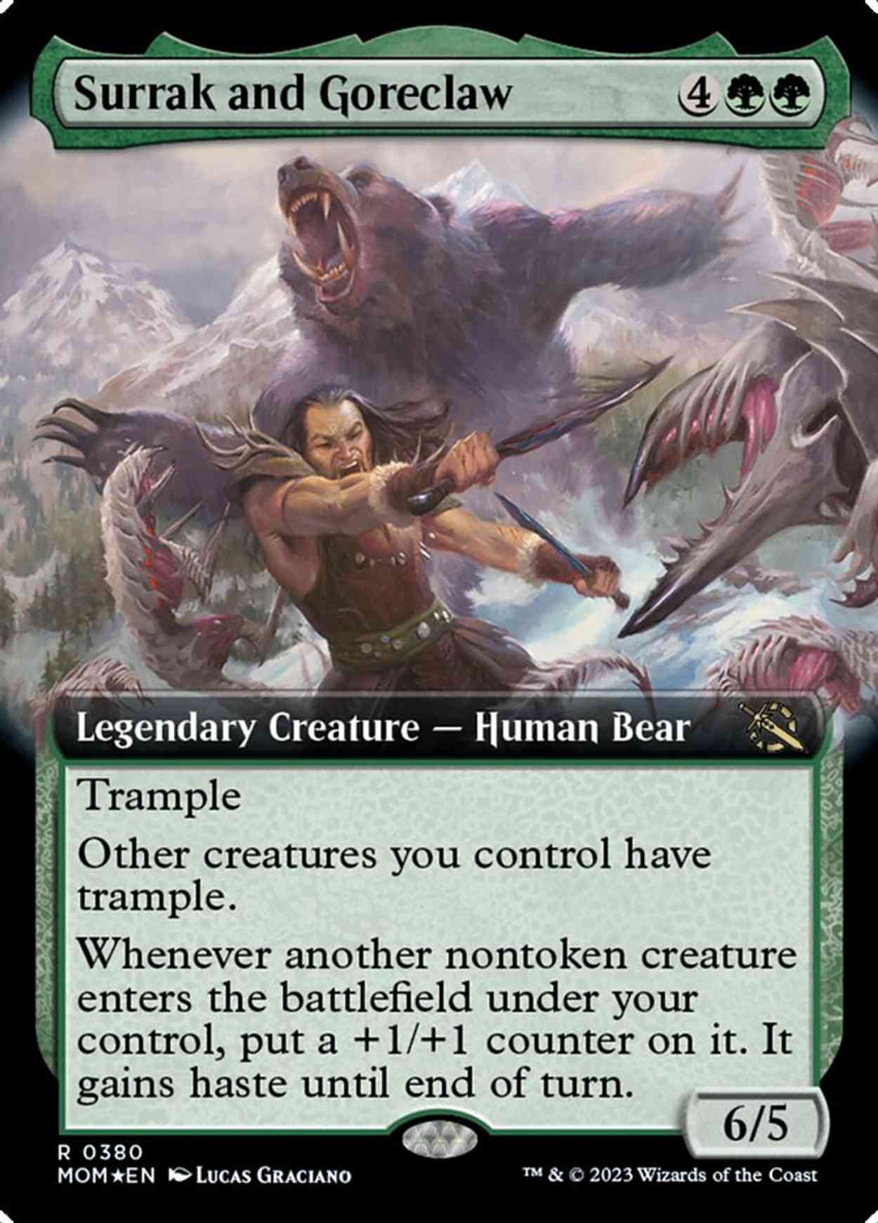 Surrak and Goreclaw (Extended Art) magic card front