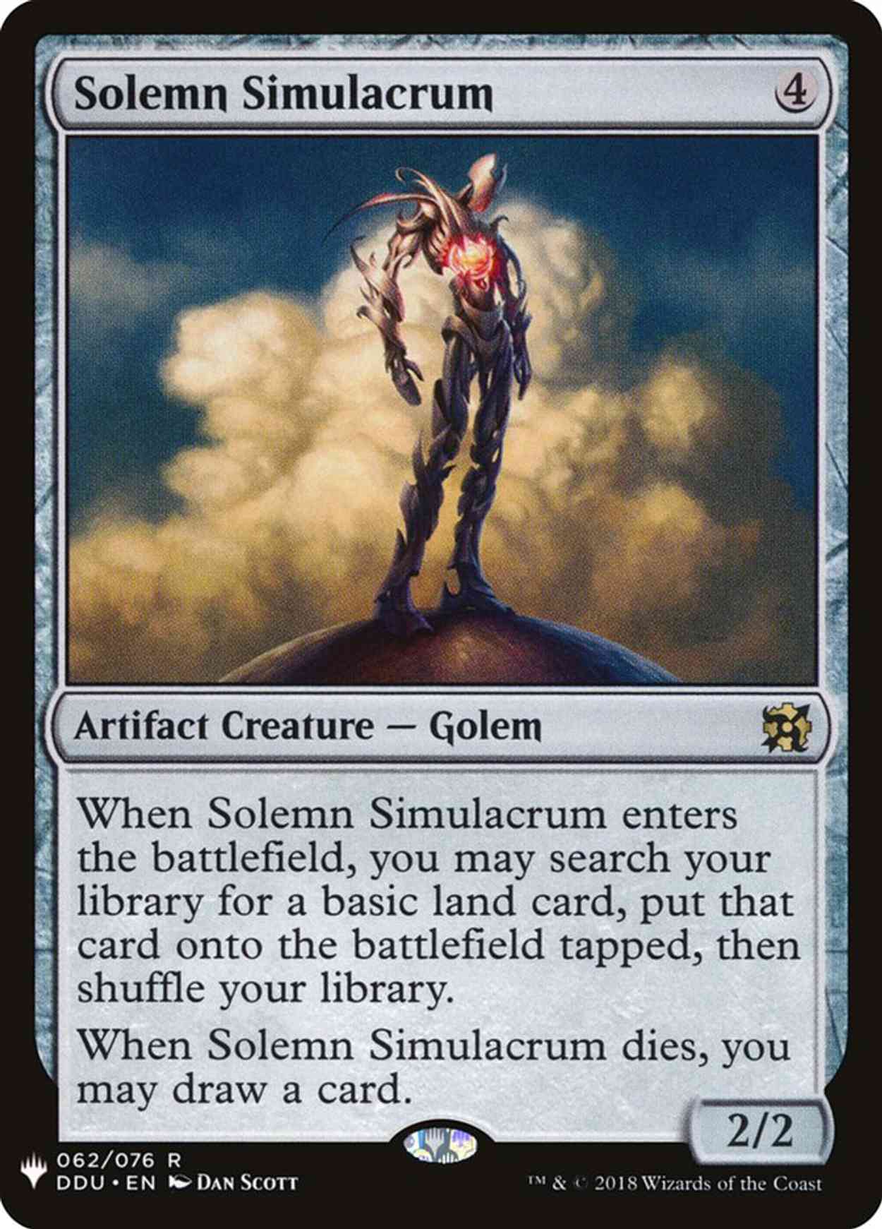 Solemn Simulacrum magic card front