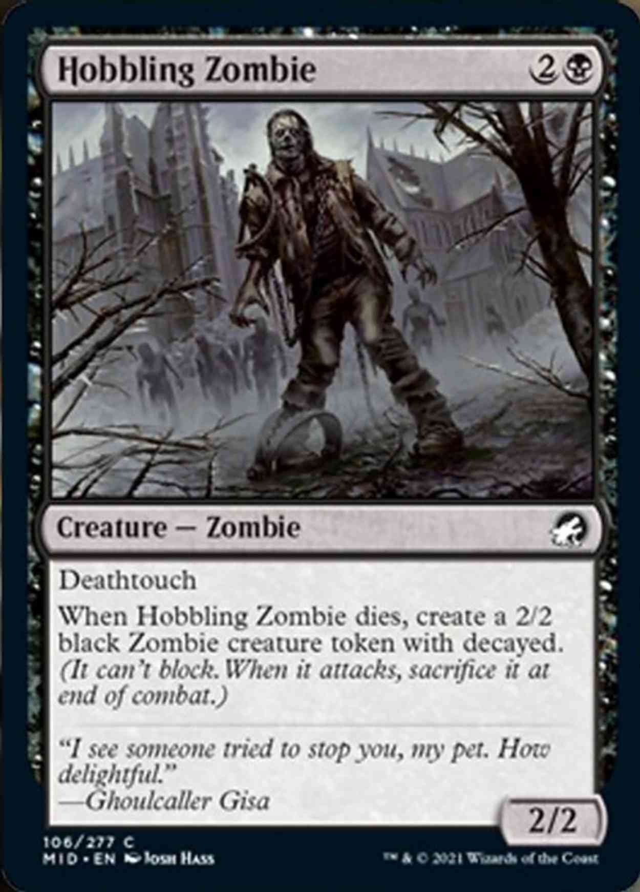 Hobbling Zombie magic card front