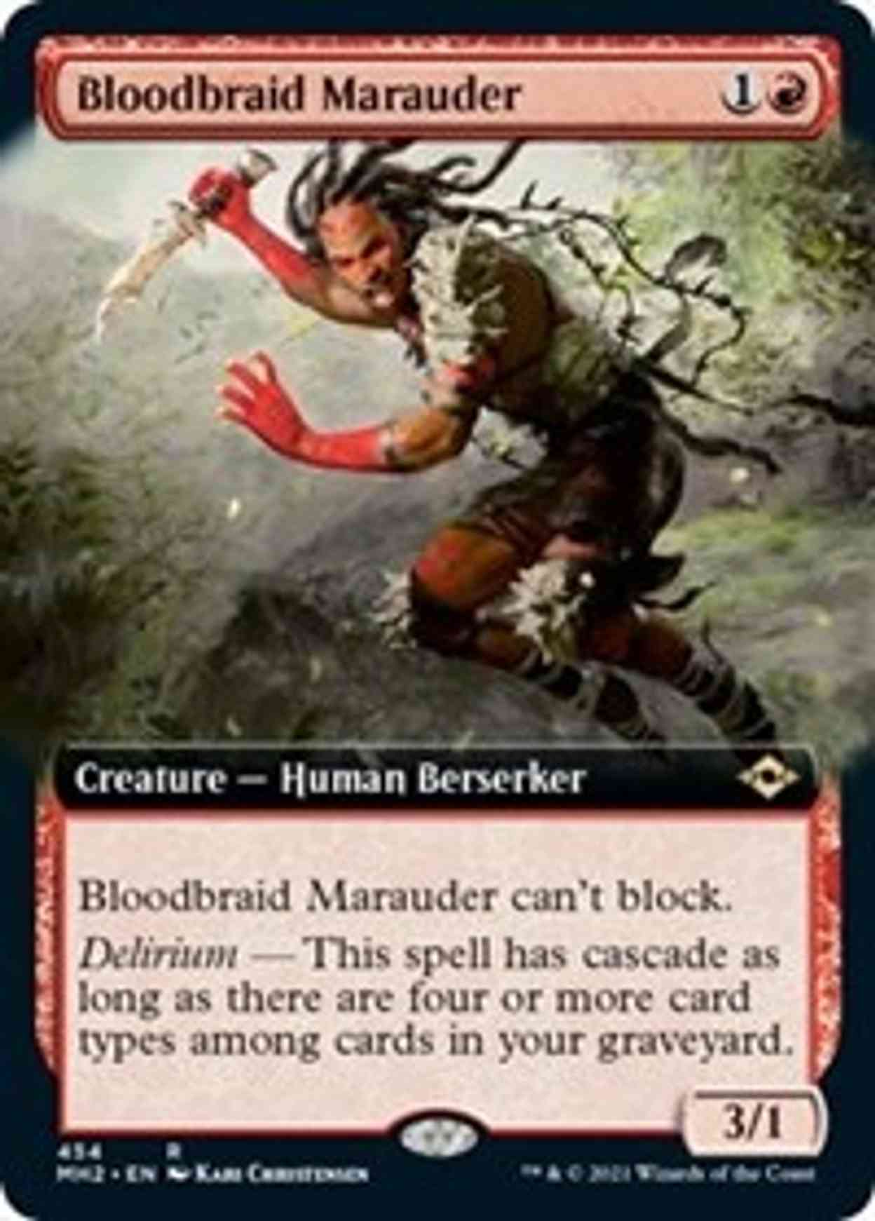 Bloodbraid Marauder (Extended Art) magic card front