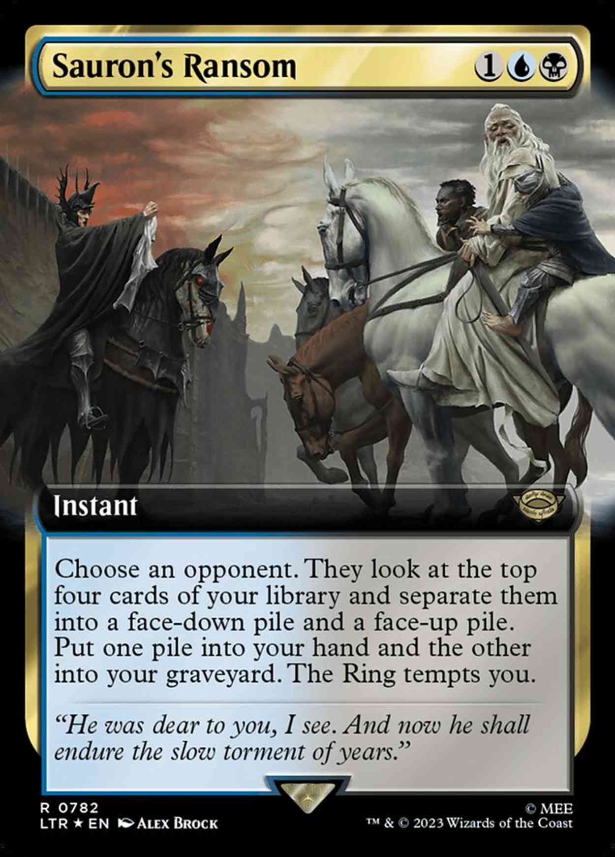 Sauron's Ransom (Extended Art) (Surge Foil) magic card front