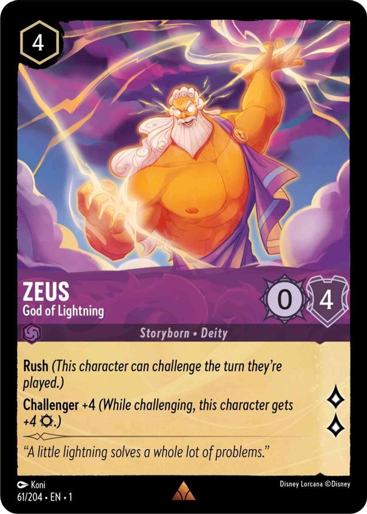 Zeus - God of Lightning Price from mtg The First Chapter
