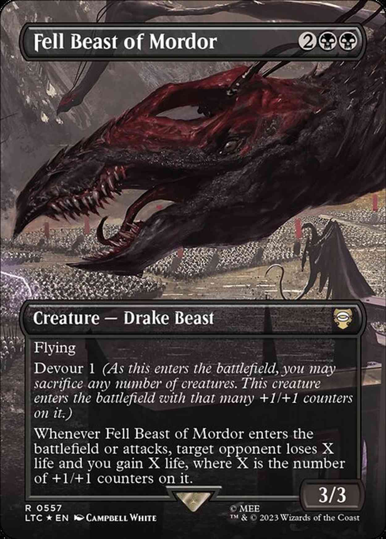 Fell Beast of Mordor (Borderless) (Surge Foil) magic card front