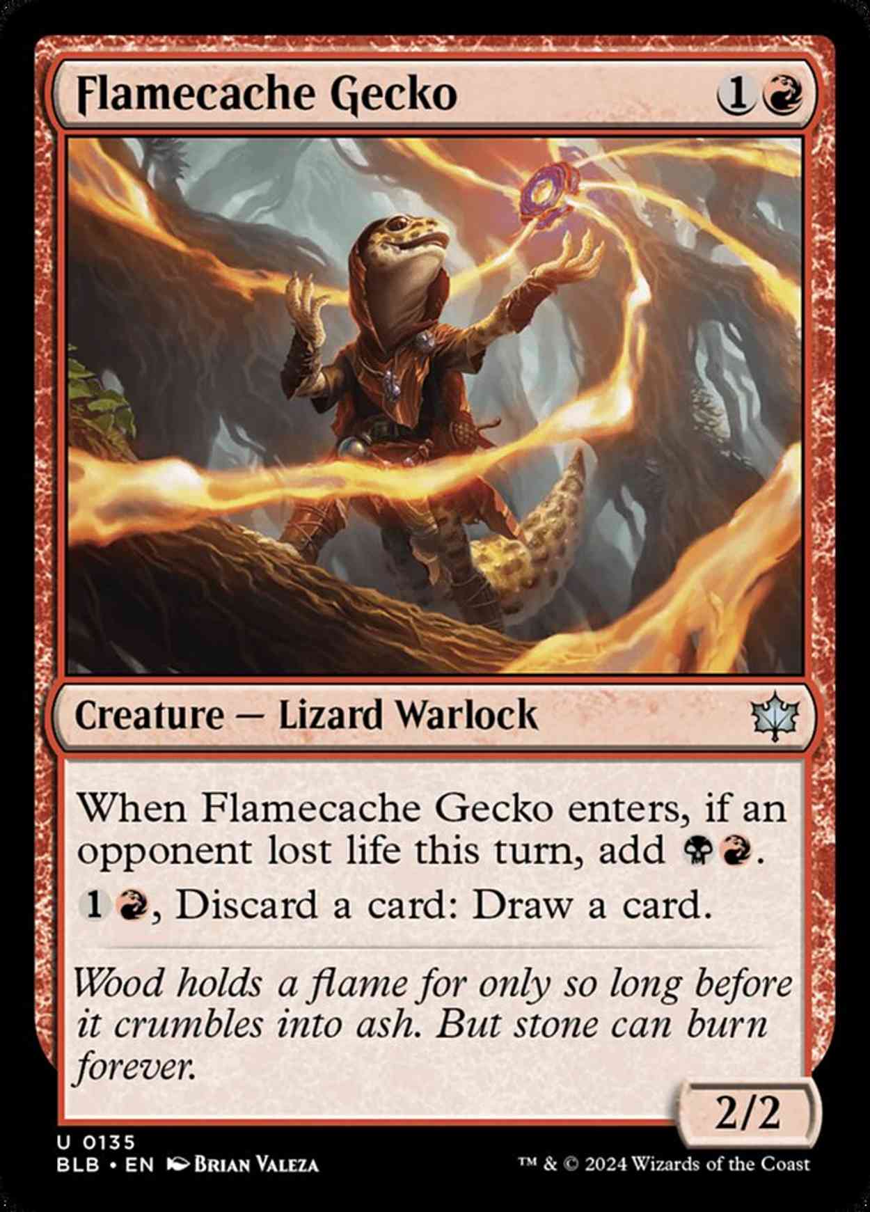 Flamecache Gecko magic card front