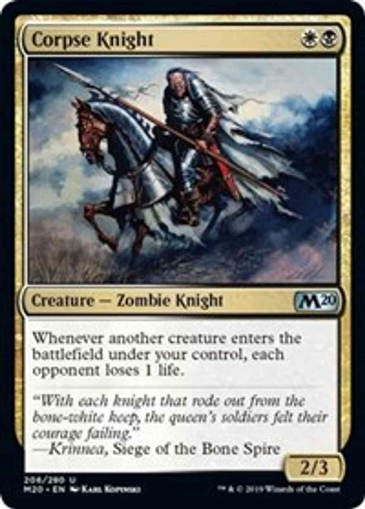 Corpse Knight (2/3 Misprint) magic card front