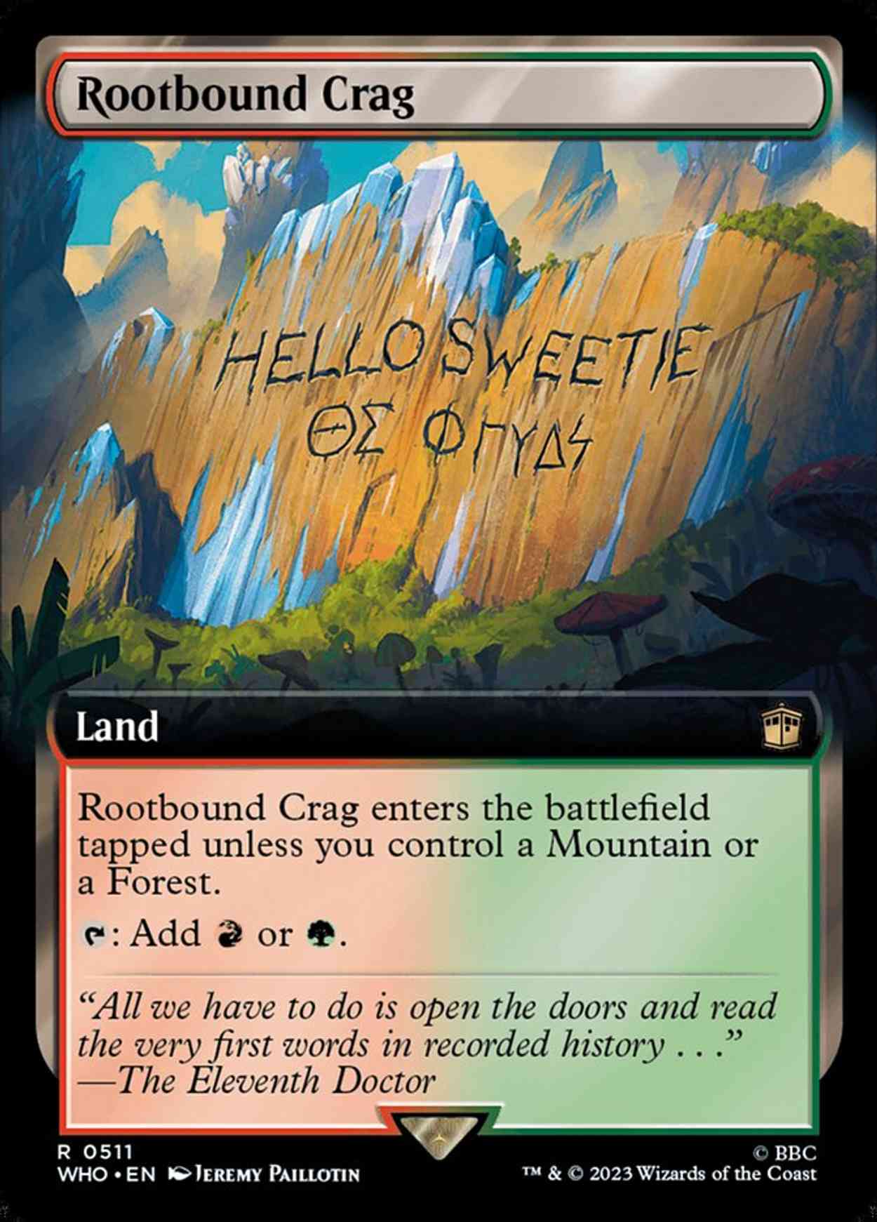 Rootbound Crag (Extended Art) magic card front