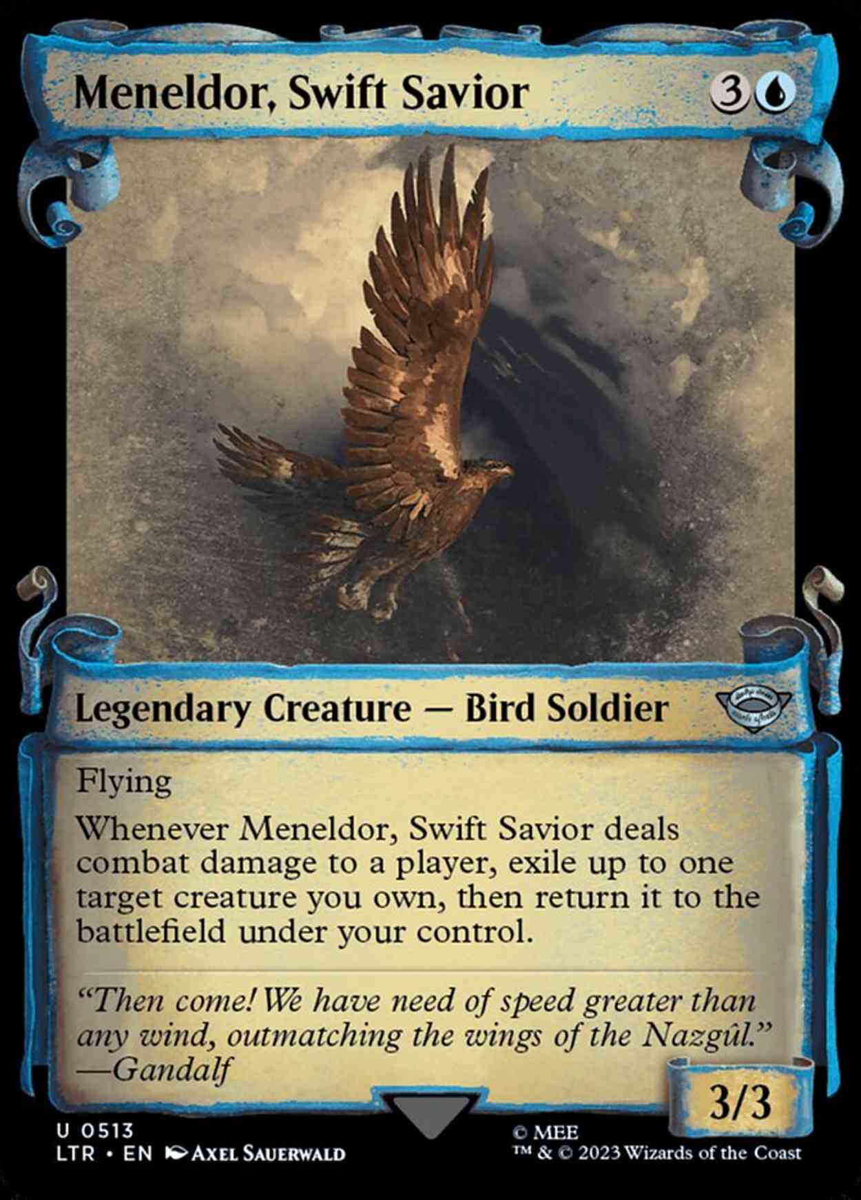 Meneldor, Swift Savior (Showcase Scrolls) magic card front