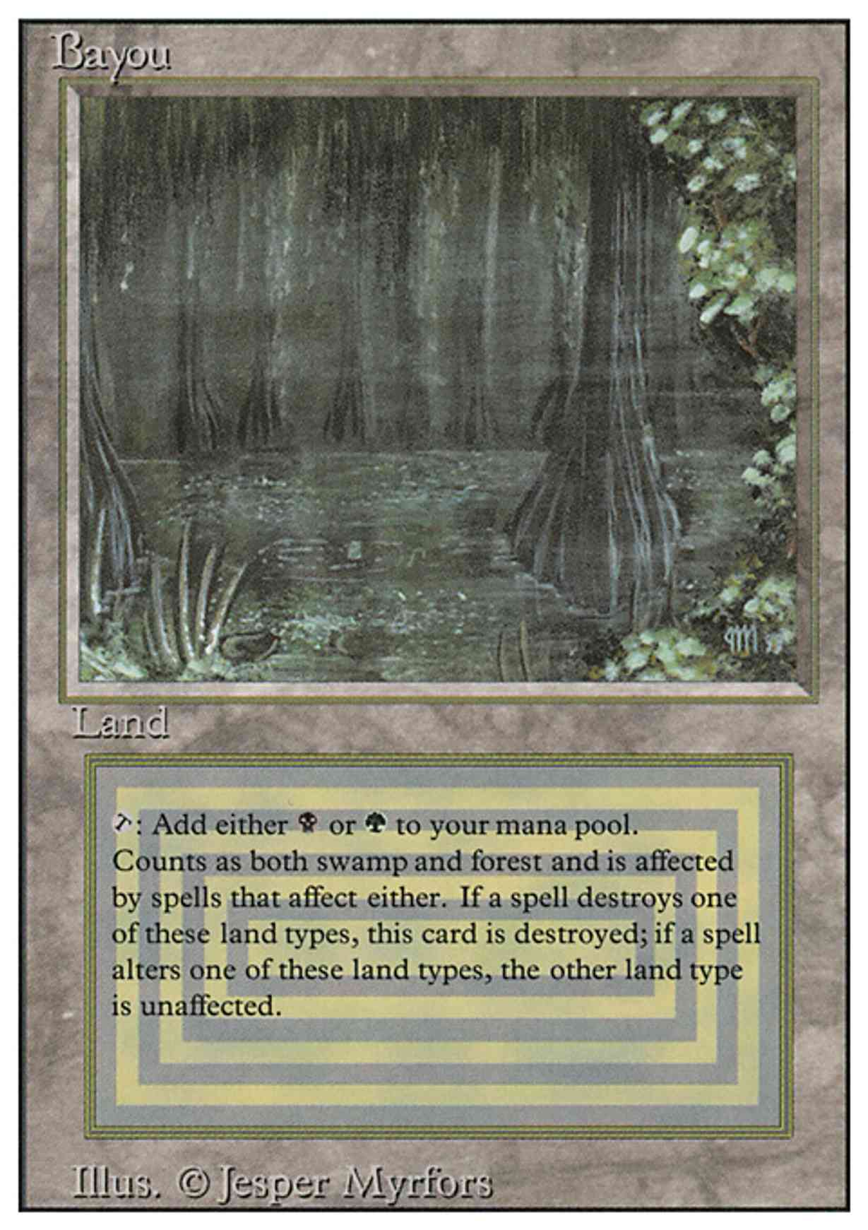 Bayou magic card front