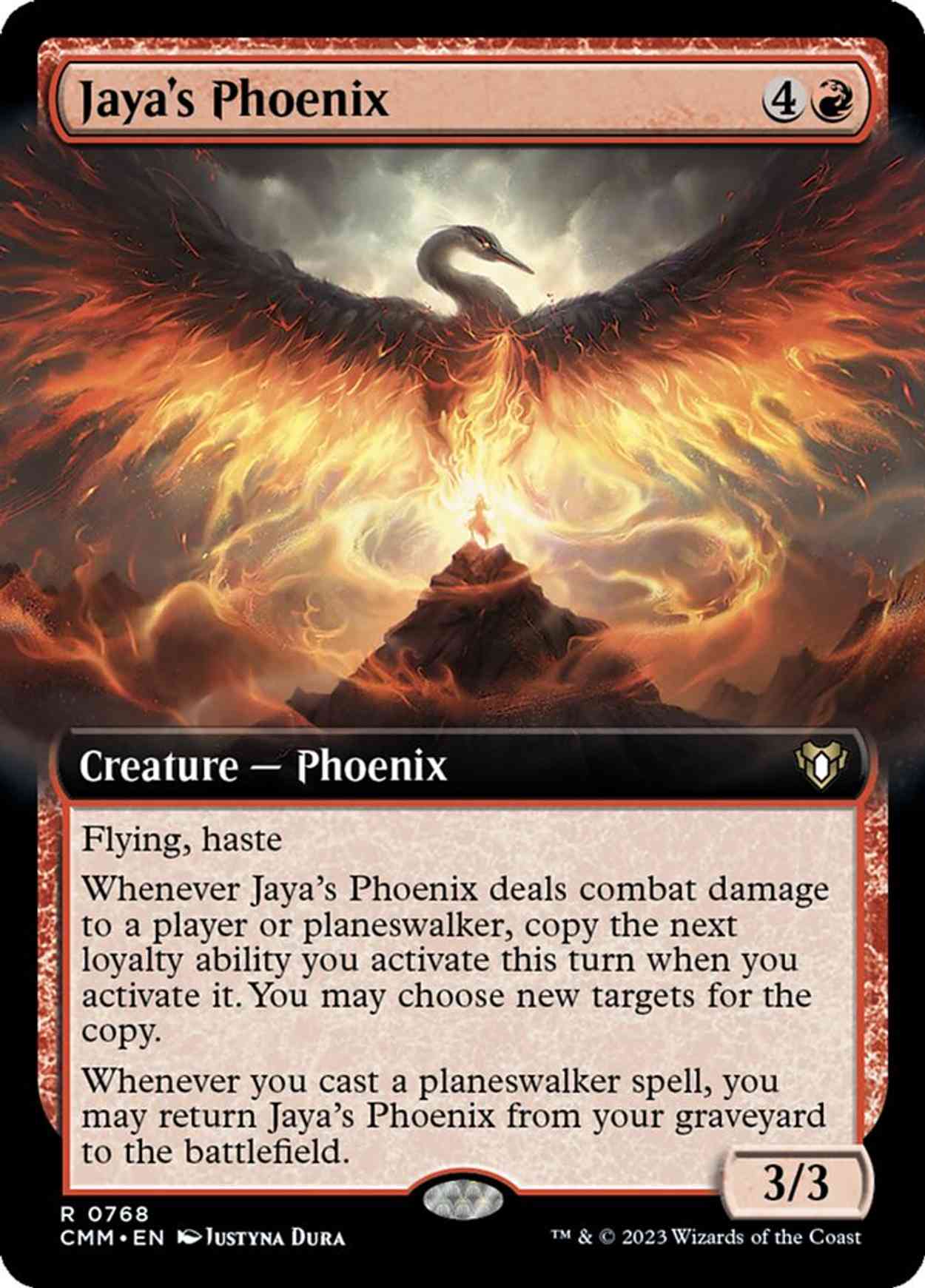 Jaya's Phoenix (Extended Art) magic card front