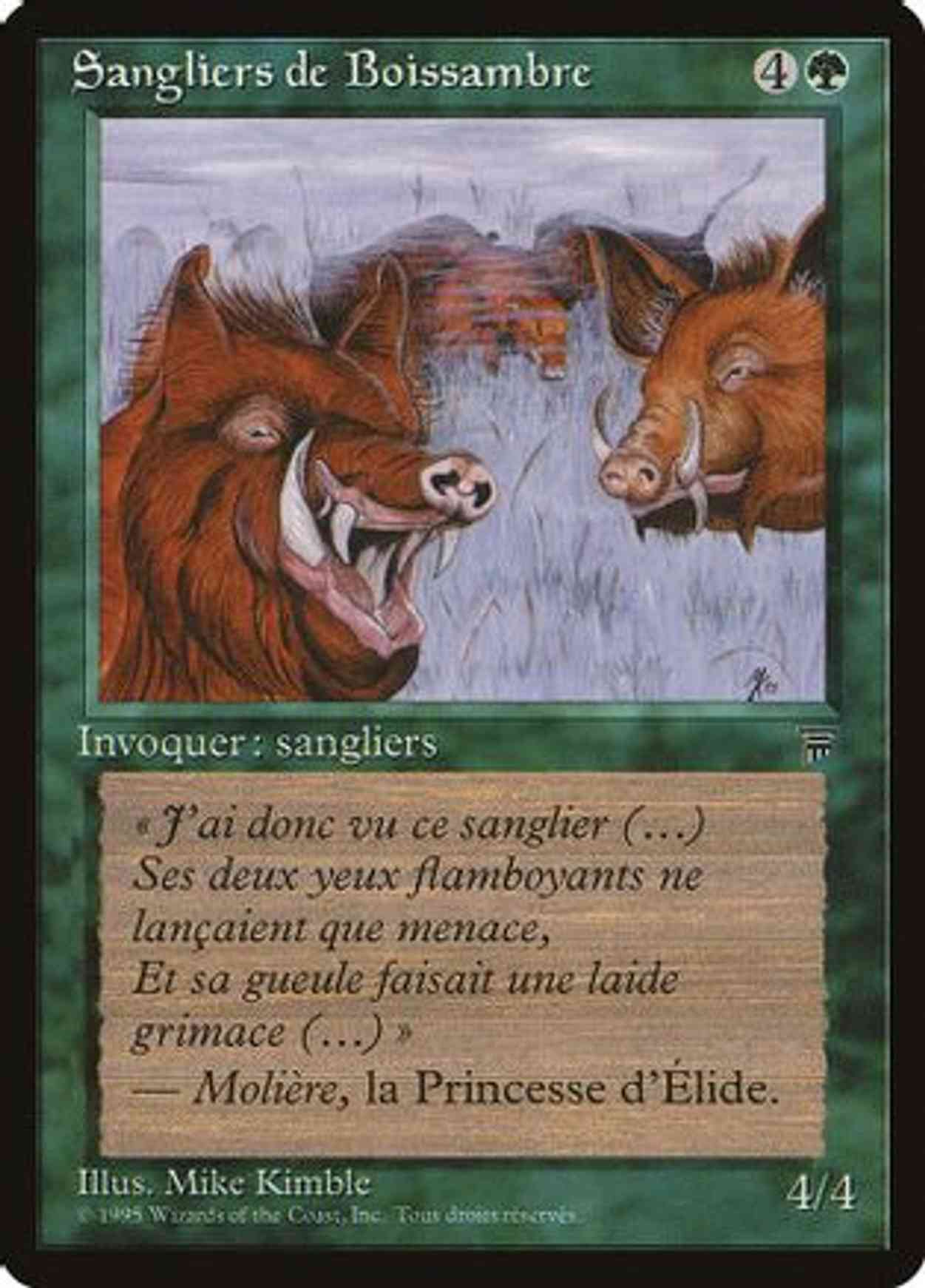 Durkwood Boars (French) - "Sangliers de Boissambre" magic card front