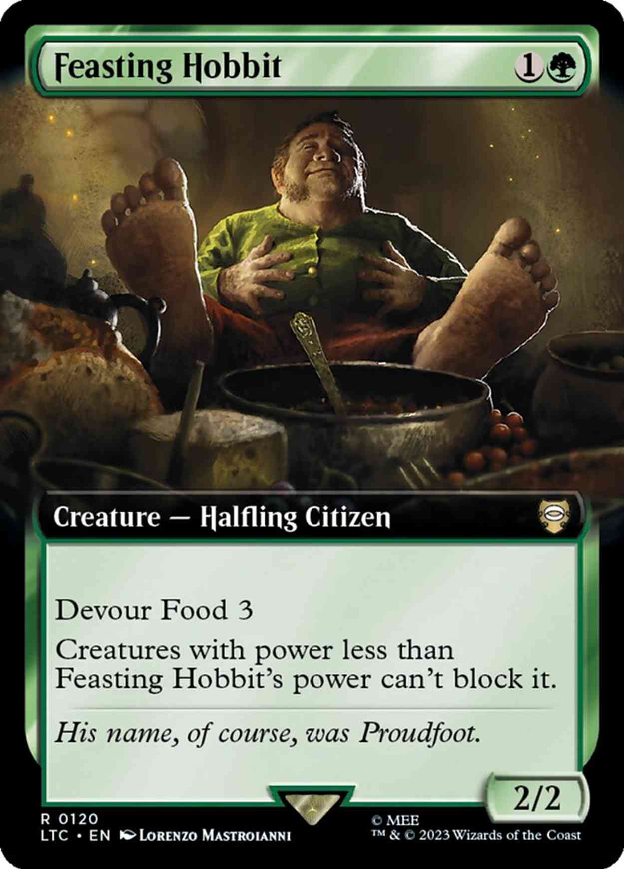 Feasting Hobbit (Extended Art) magic card front