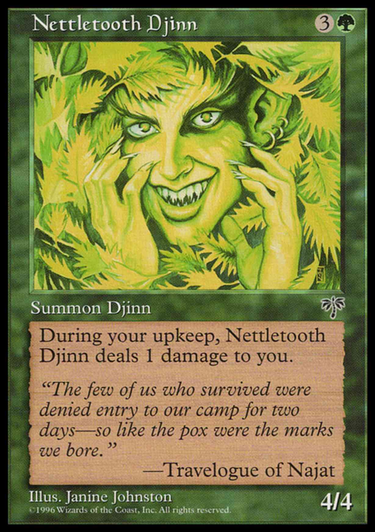 Nettletooth Djinn magic card front