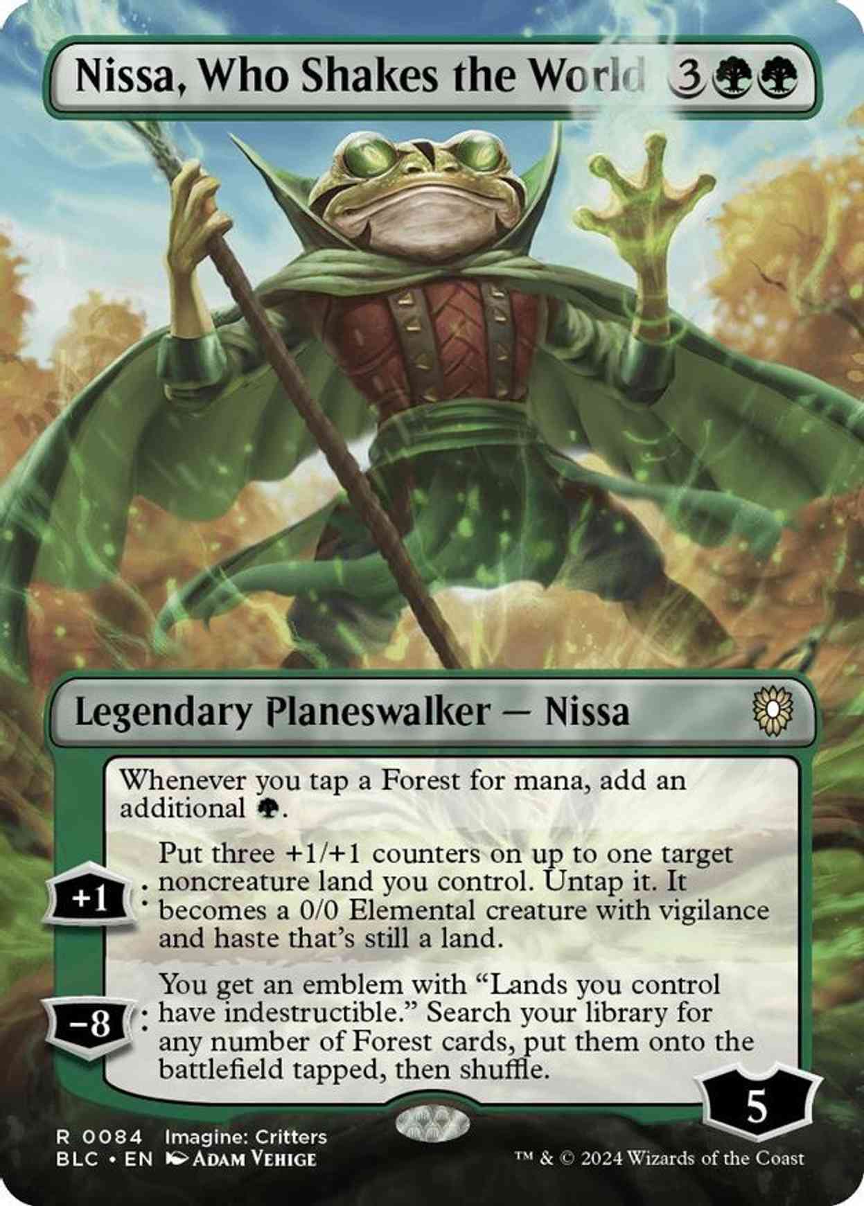 Nissa, Who Shakes the World (Borderless) magic card front