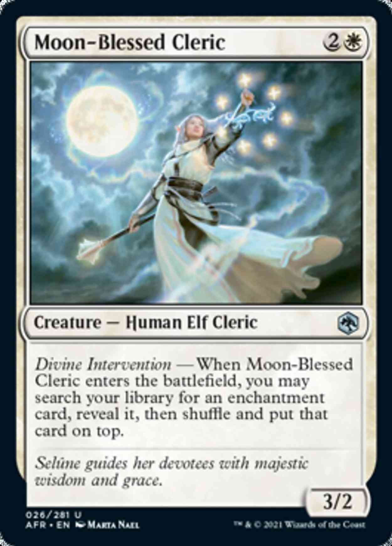 Moon-Blessed Cleric magic card front