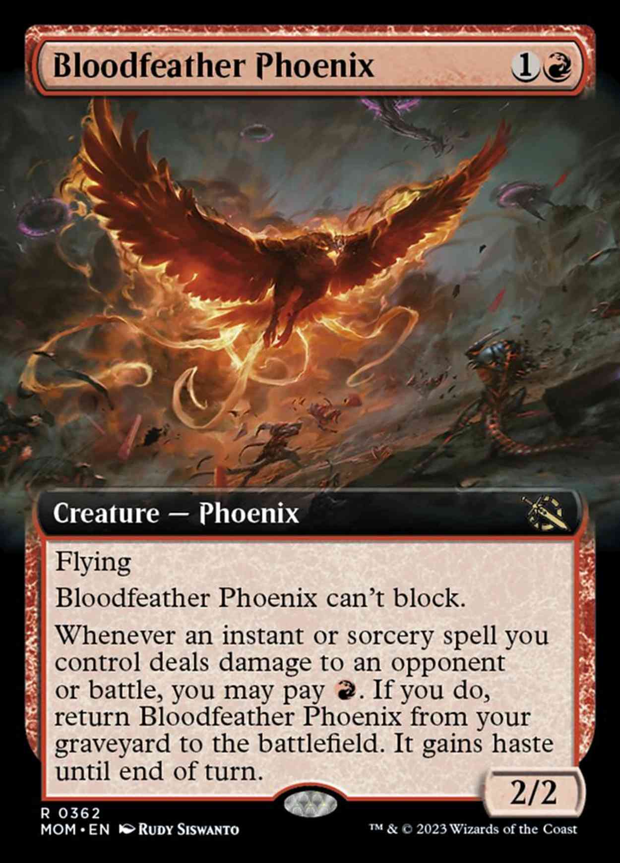 Bloodfeather Phoenix (Extended Art) magic card front