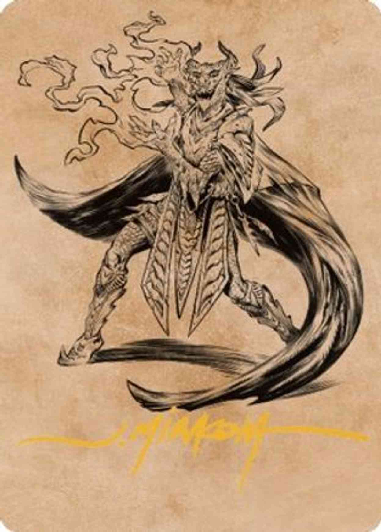 Livaan, Cultist of Tiamat Art Card (Gold-Stamped Signature) magic card front