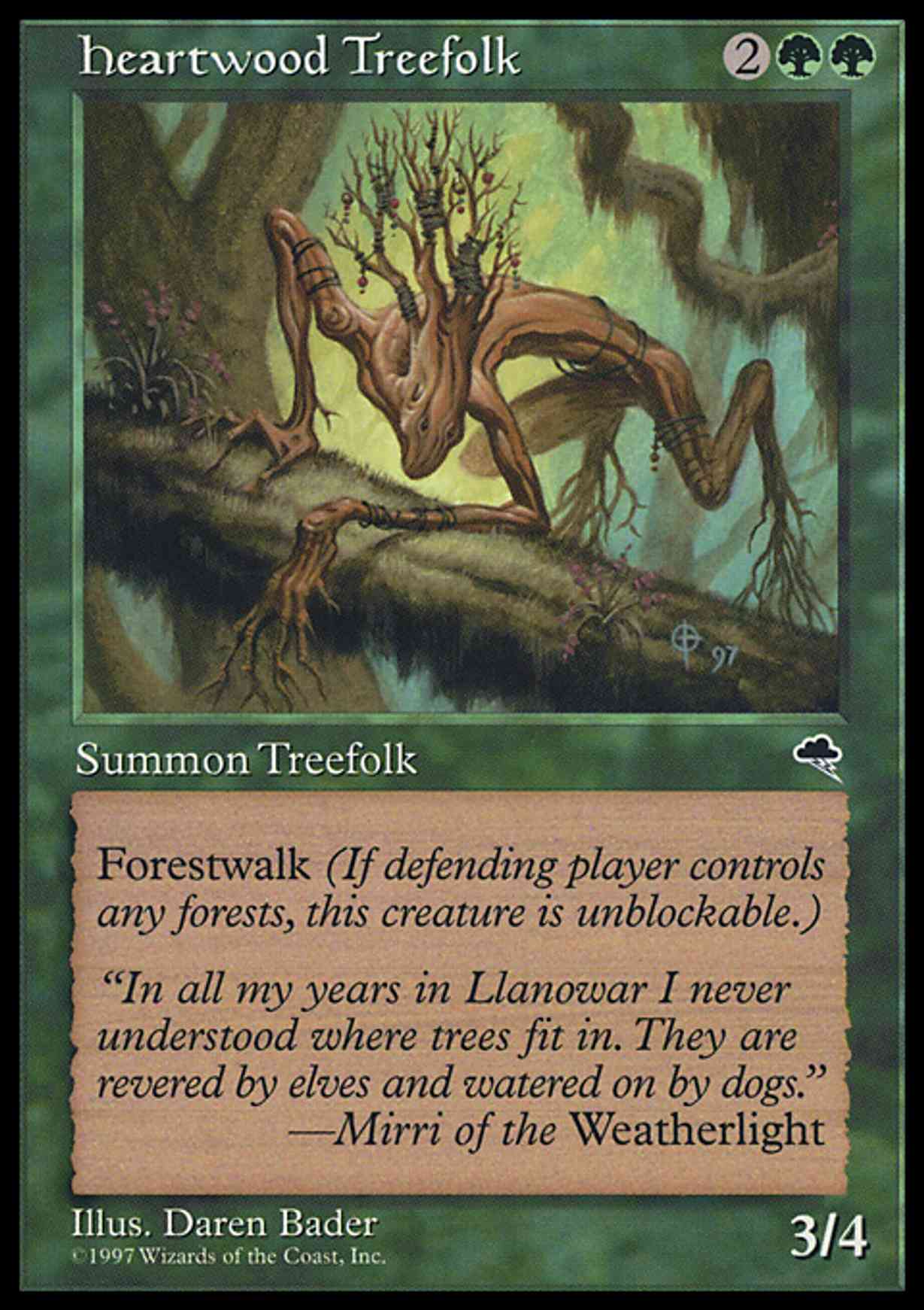 Heartwood Treefolk magic card front