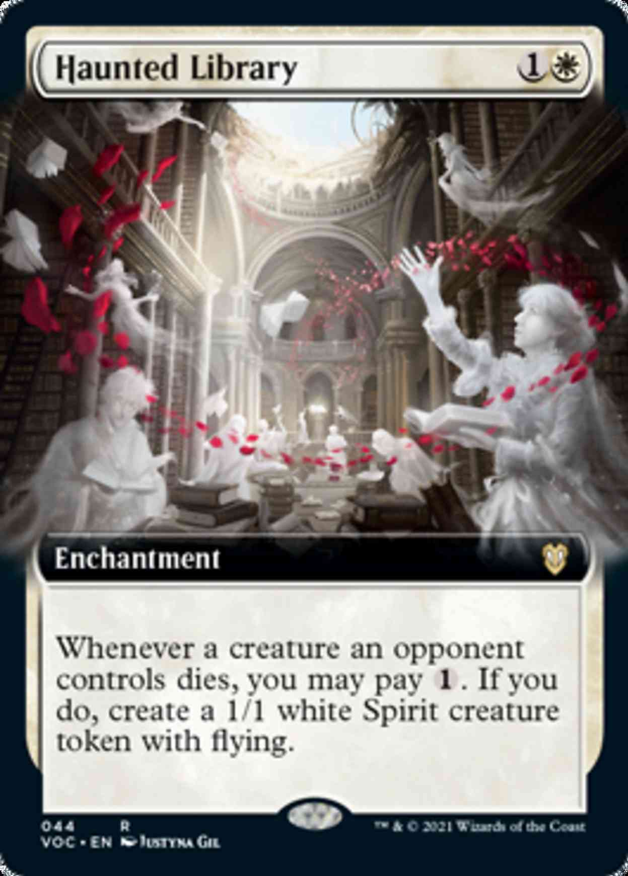 Haunted Library (Extended Art) magic card front