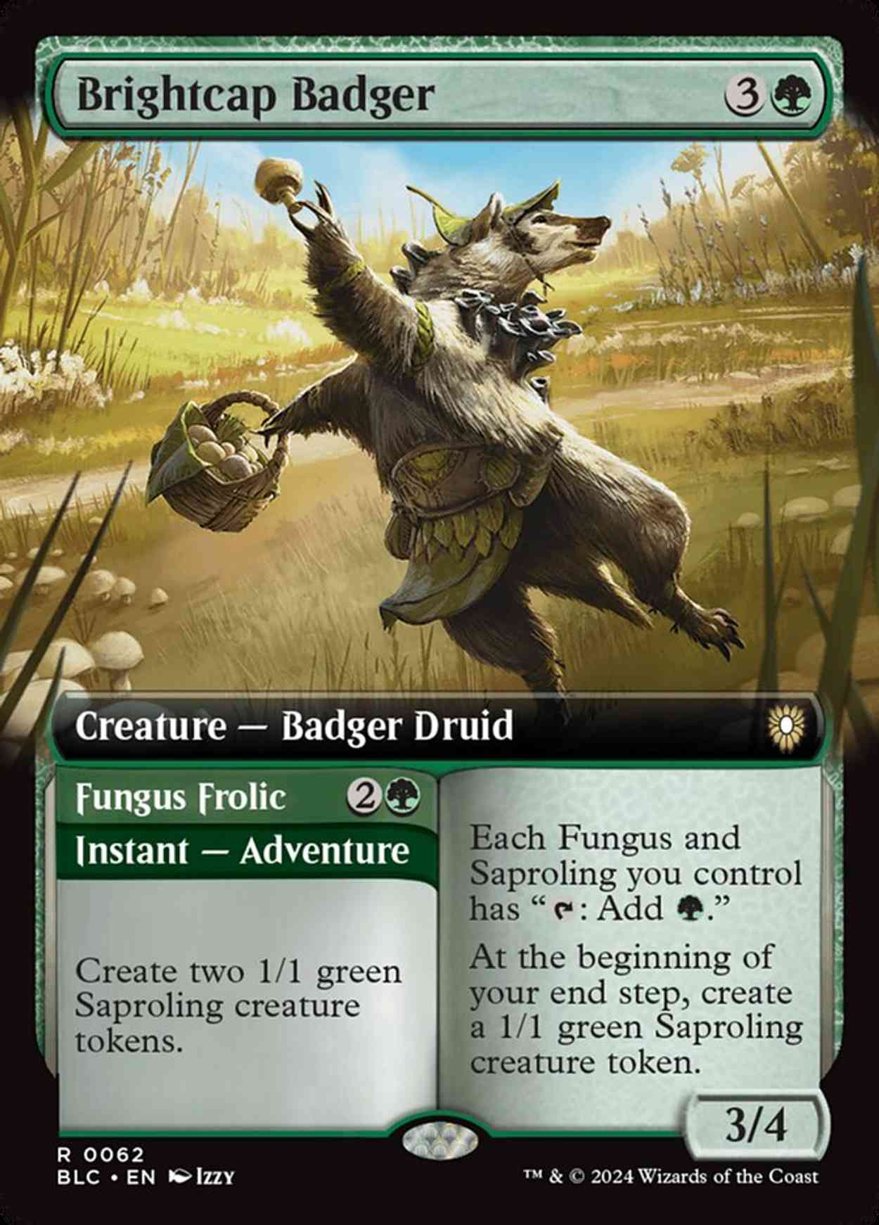 Brightcap Badger // Fungus Frolic magic card front