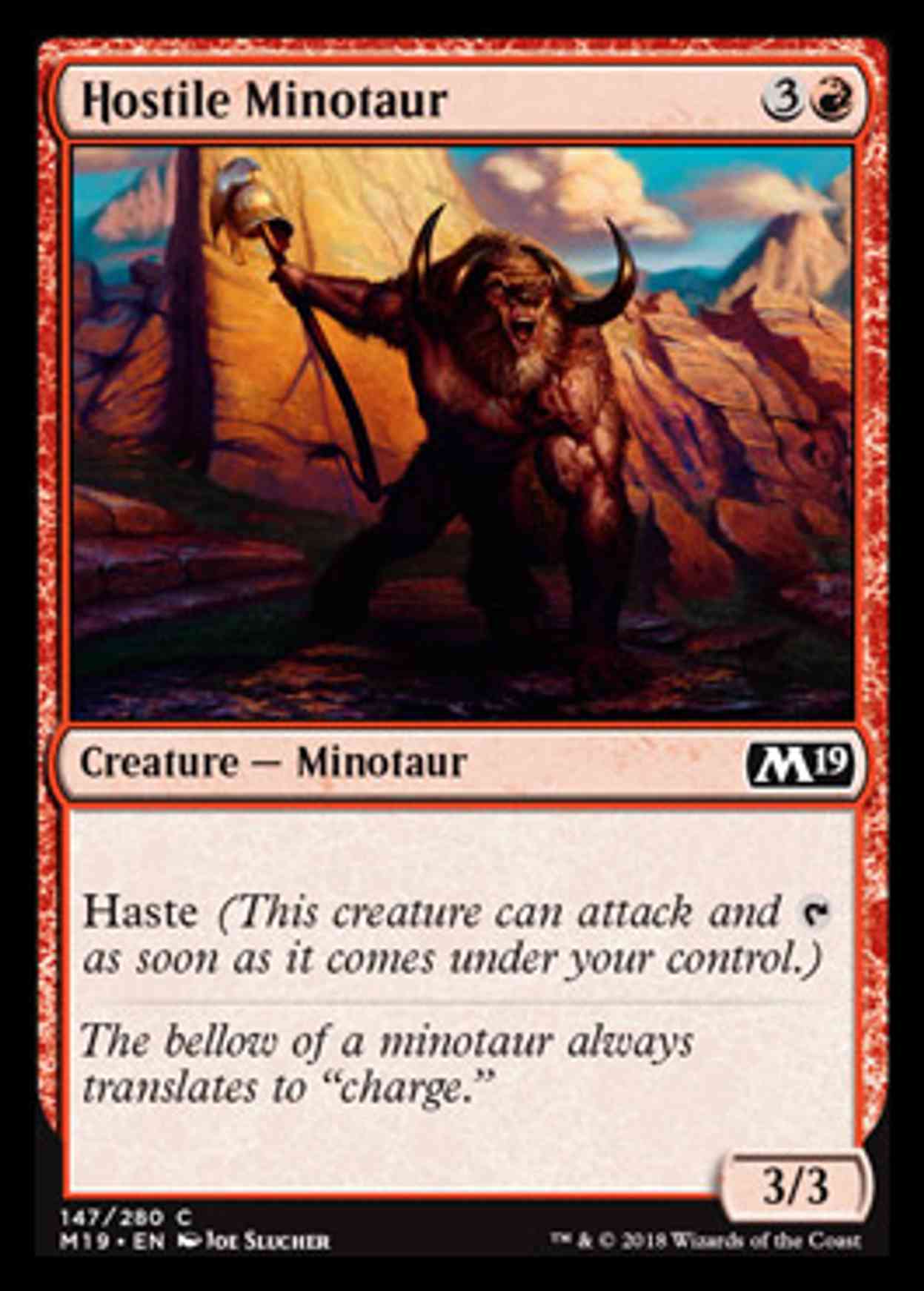 Hostile Minotaur magic card front