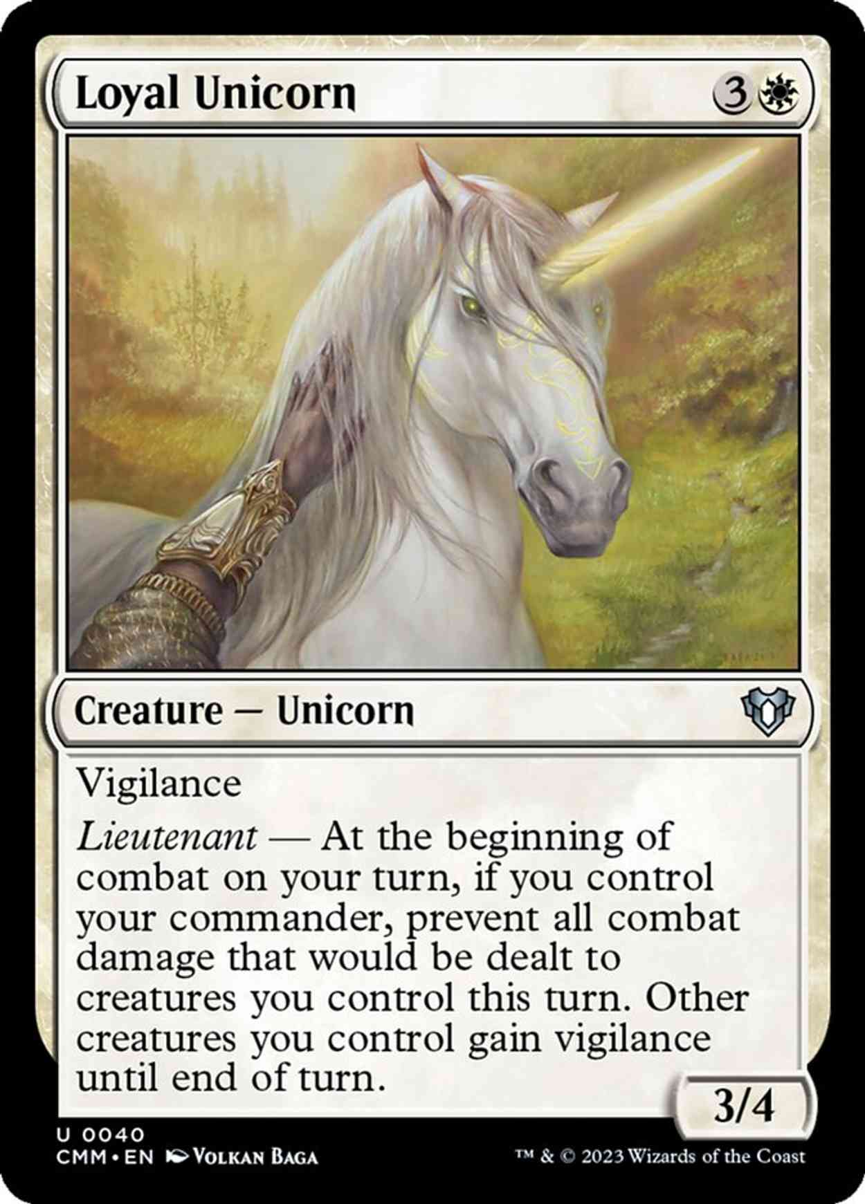 Loyal Unicorn magic card front