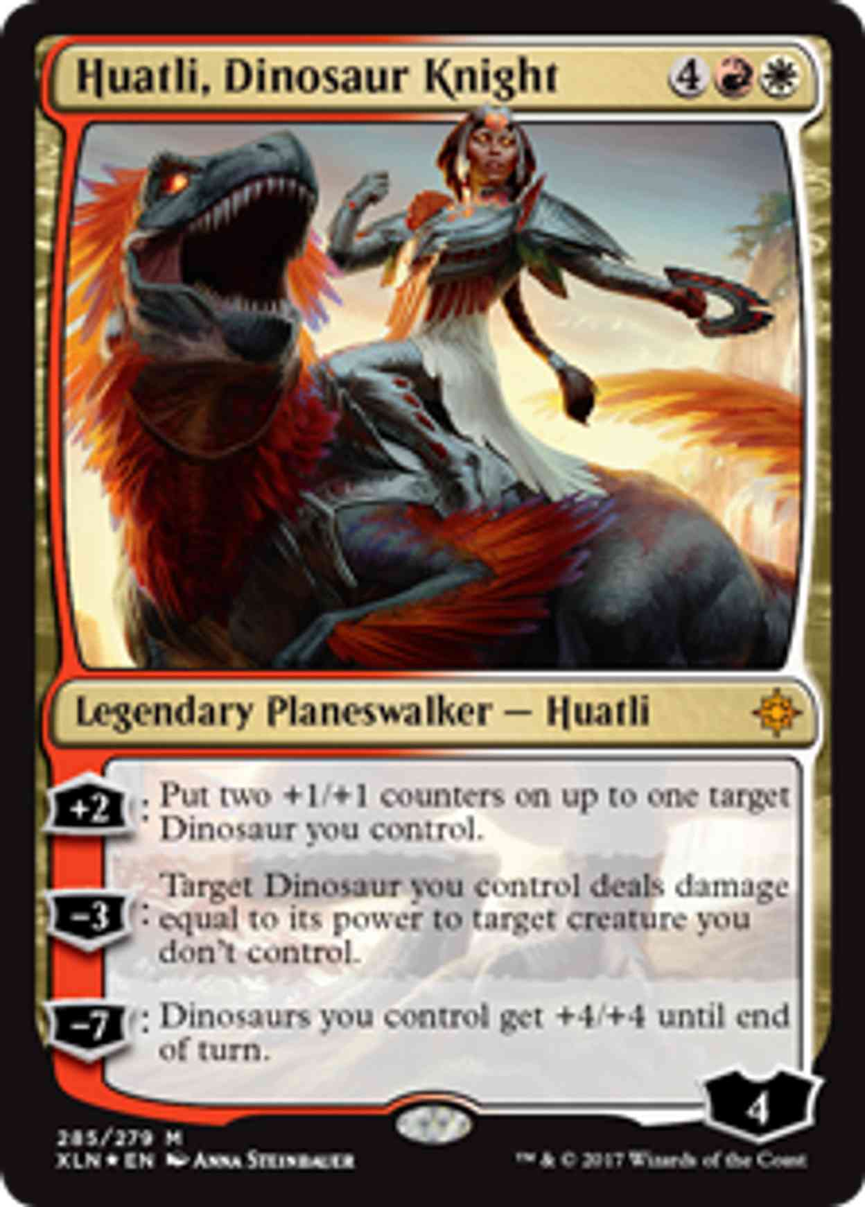 Huatli, Dinosaur Knight magic card front