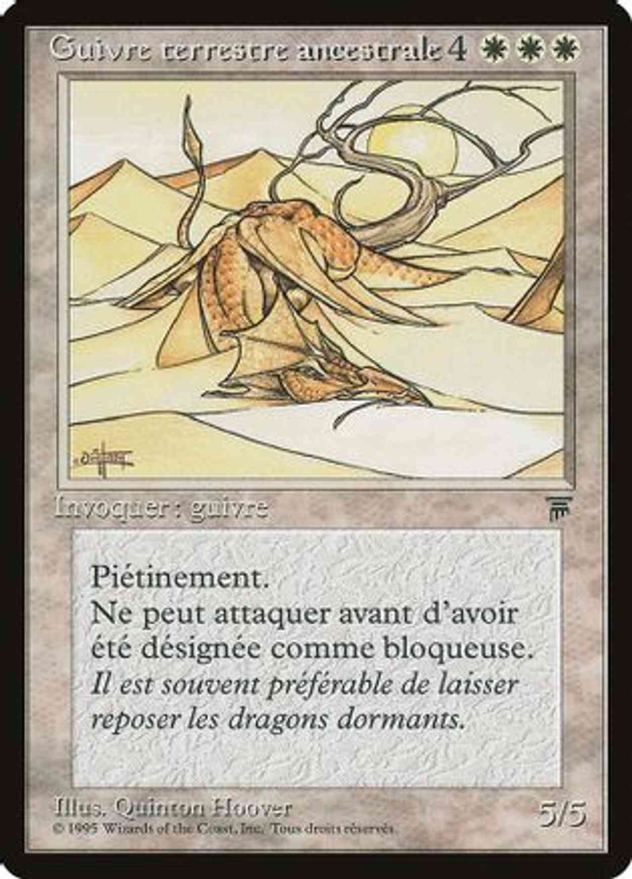 Elder Land Wurm (French) - "Guivre terrestre ancestorale" magic card front