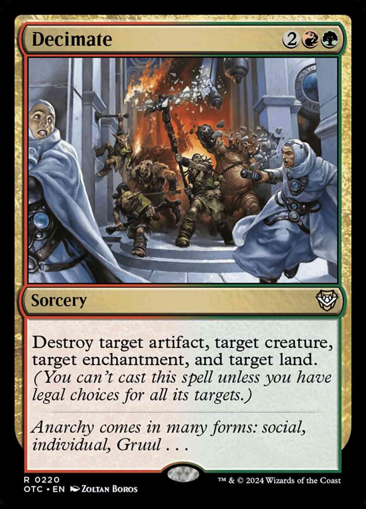 Decimate magic card front