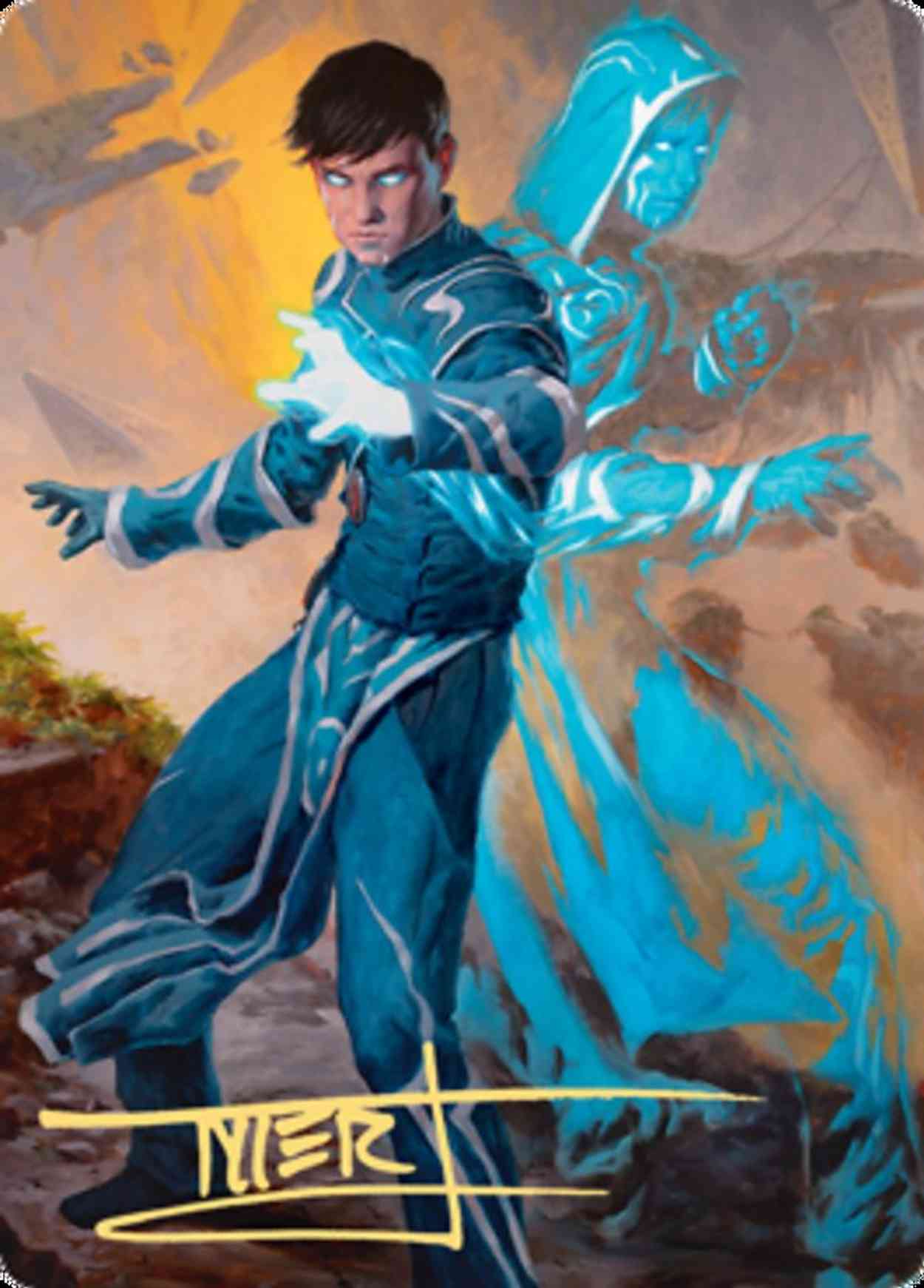 Jace, Mirror Mage Art Card (1/81) (Gold-Stamped Signature) magic card front