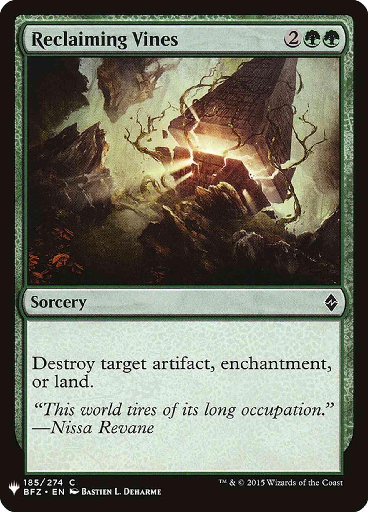 Reclaiming Vines Price from mtg Mystery Booster