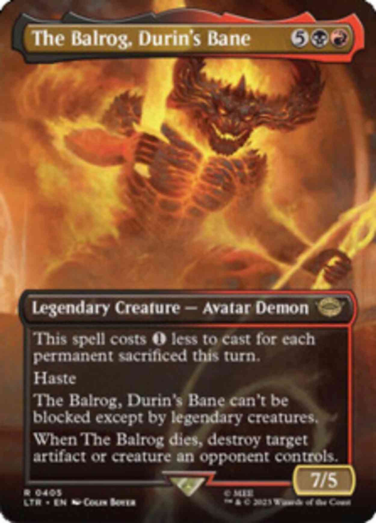 The Balrog, Durin's Bane (Borderless) magic card front