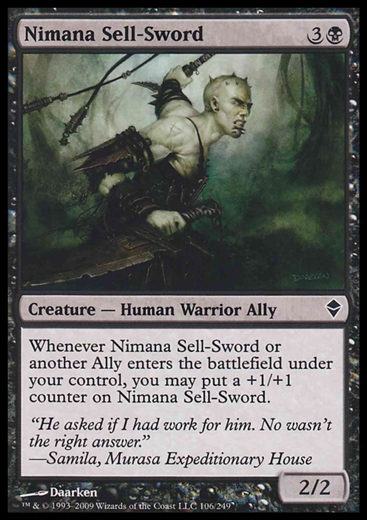 Nimana Sell-Sword magic card front