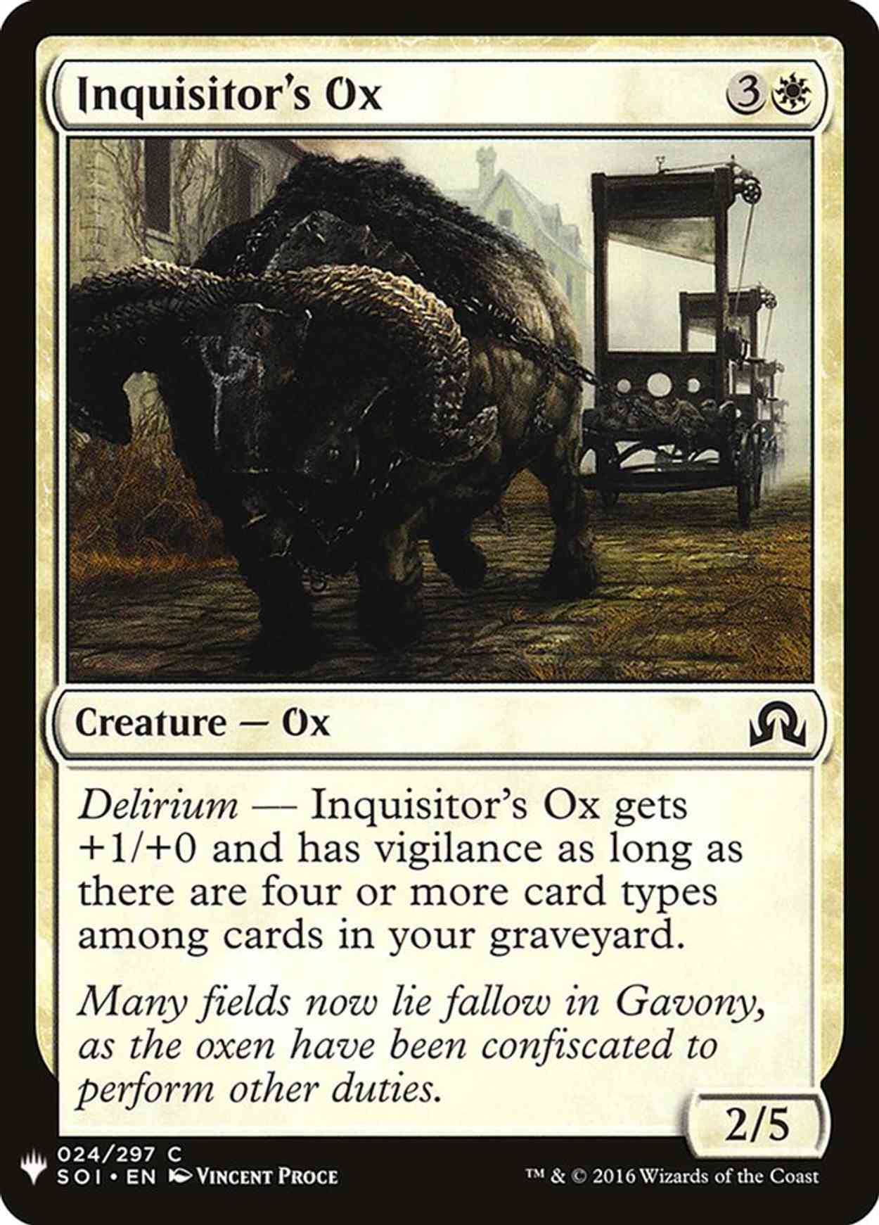 Inquisitor's Ox magic card front