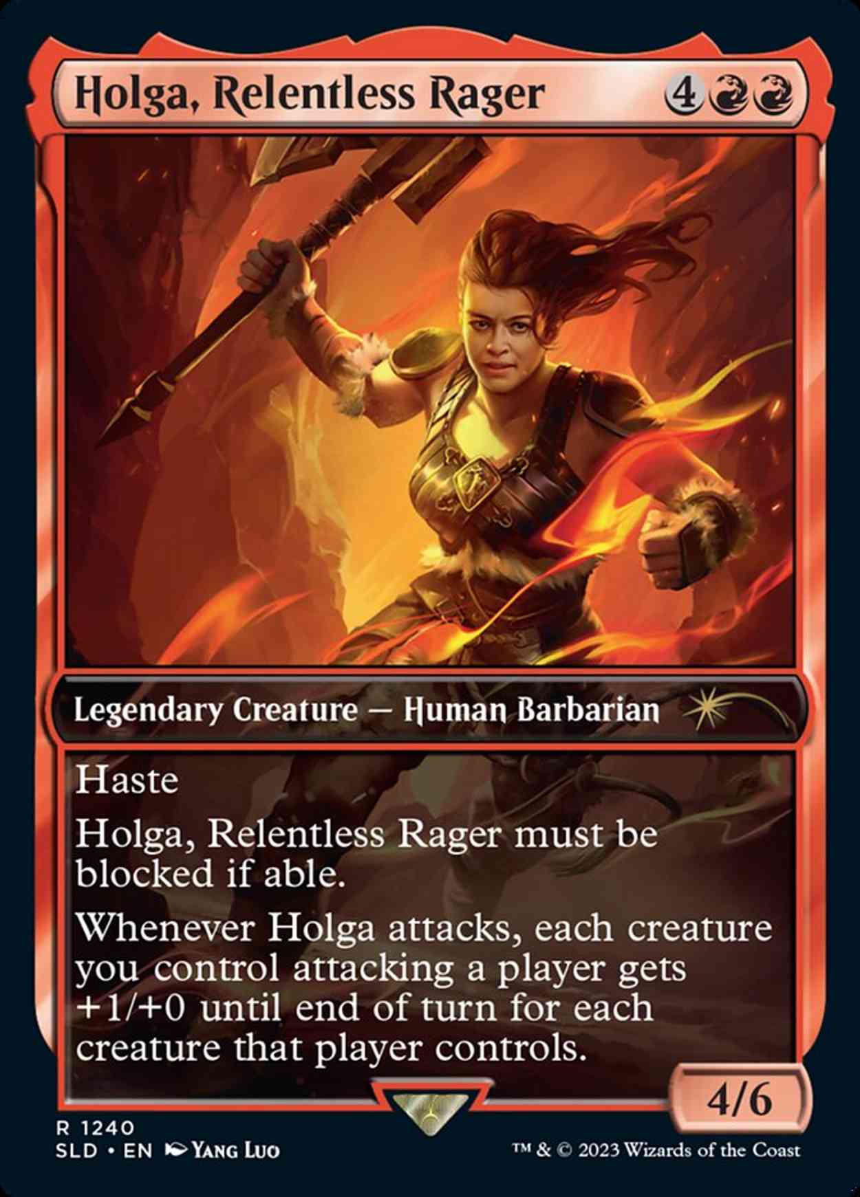 Holga, Relentless Rager magic card front