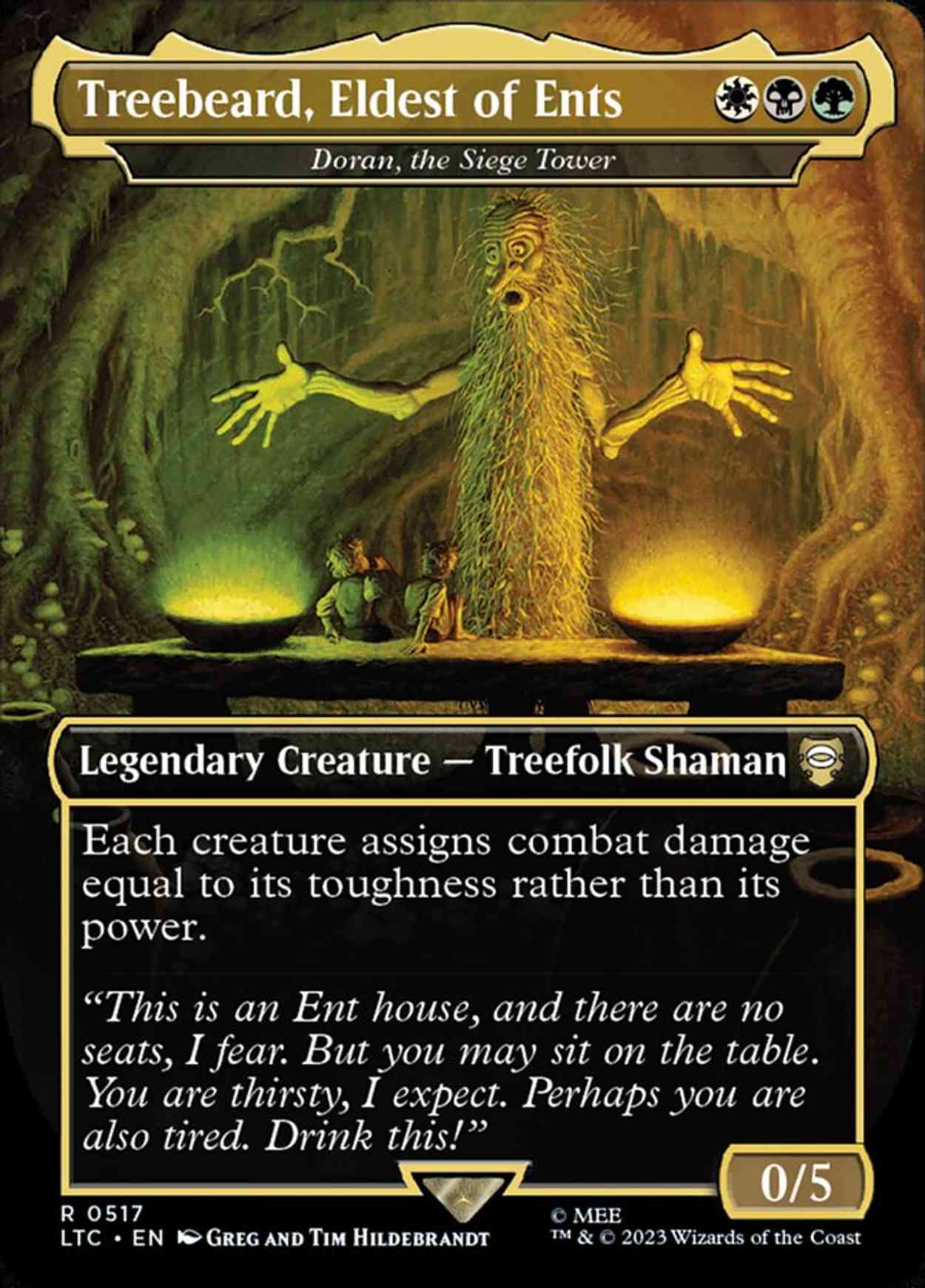 Treebeard, Eldest of Ents - Doran, the Siege Tower (Borderless) magic card front