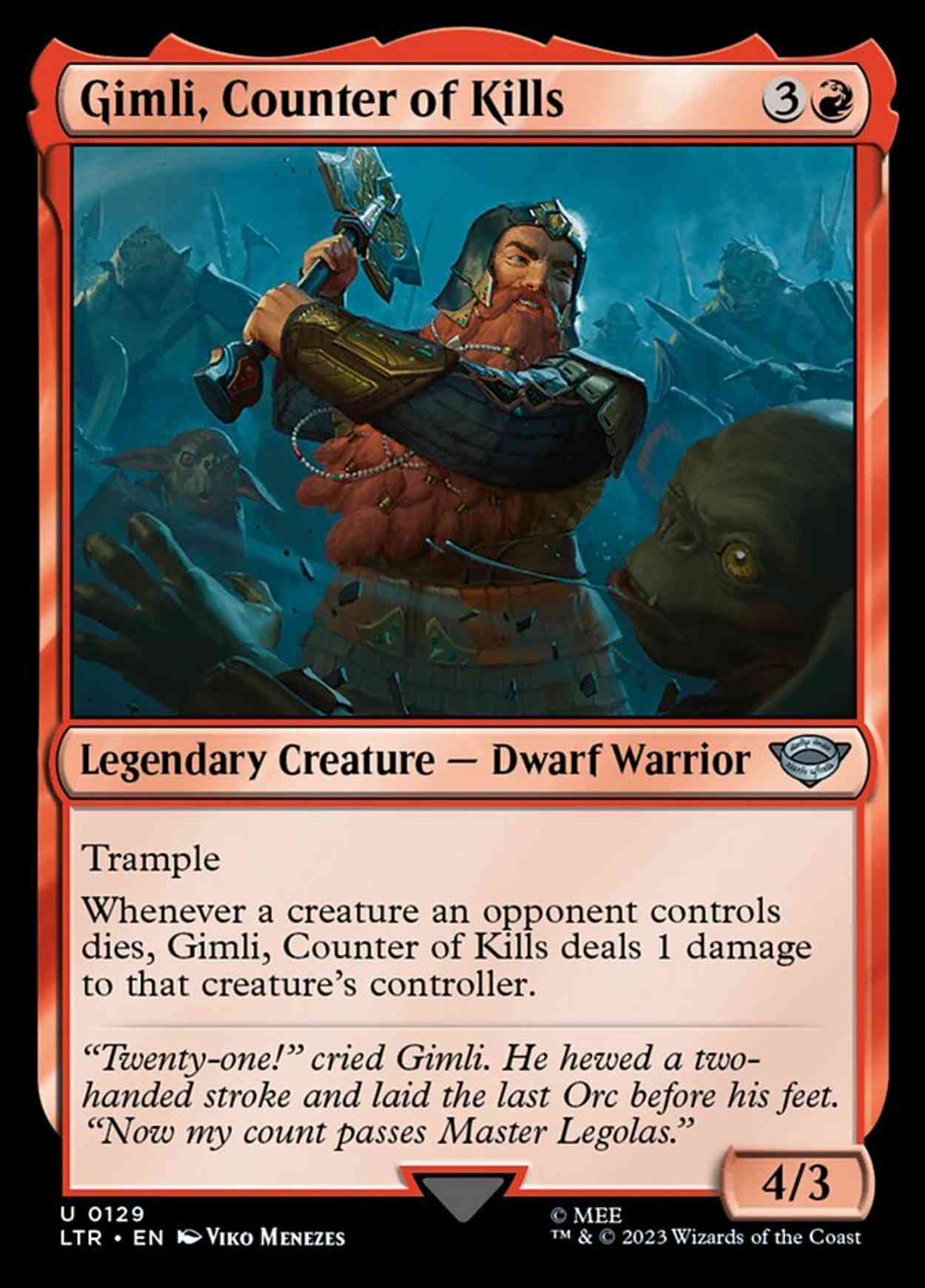 Gimli, Counter of Kills magic card front