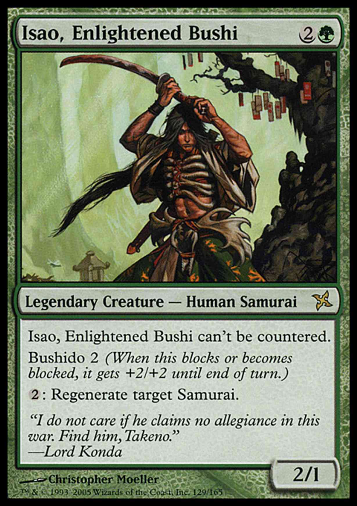 Isao, Enlightened Bushi magic card front
